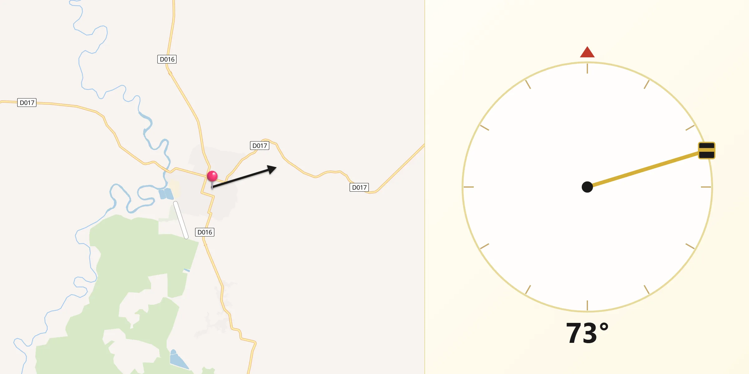 Dirección de la Qibla desde Iturbe