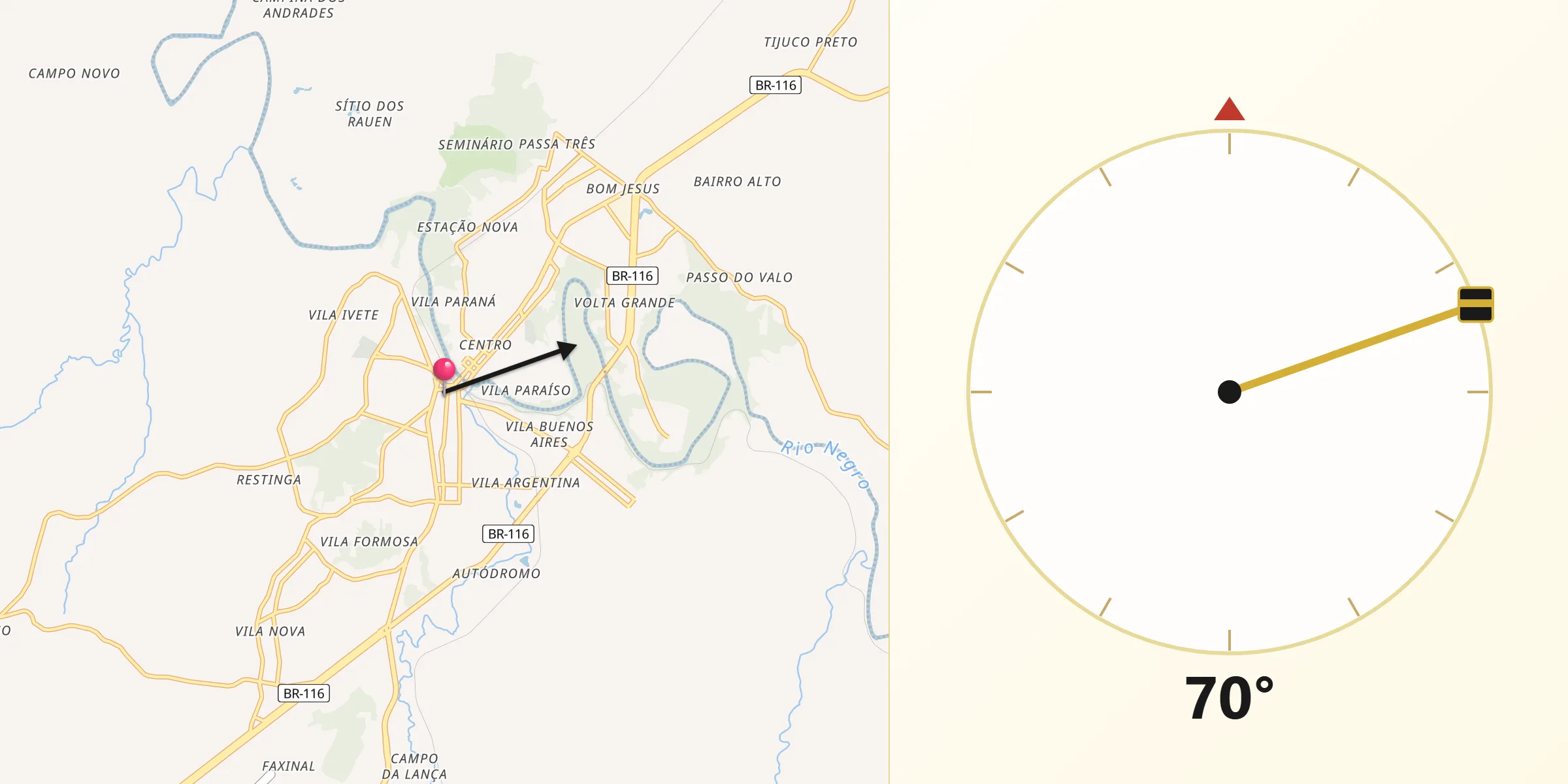 Direção da Qibla a partir de Mafra
