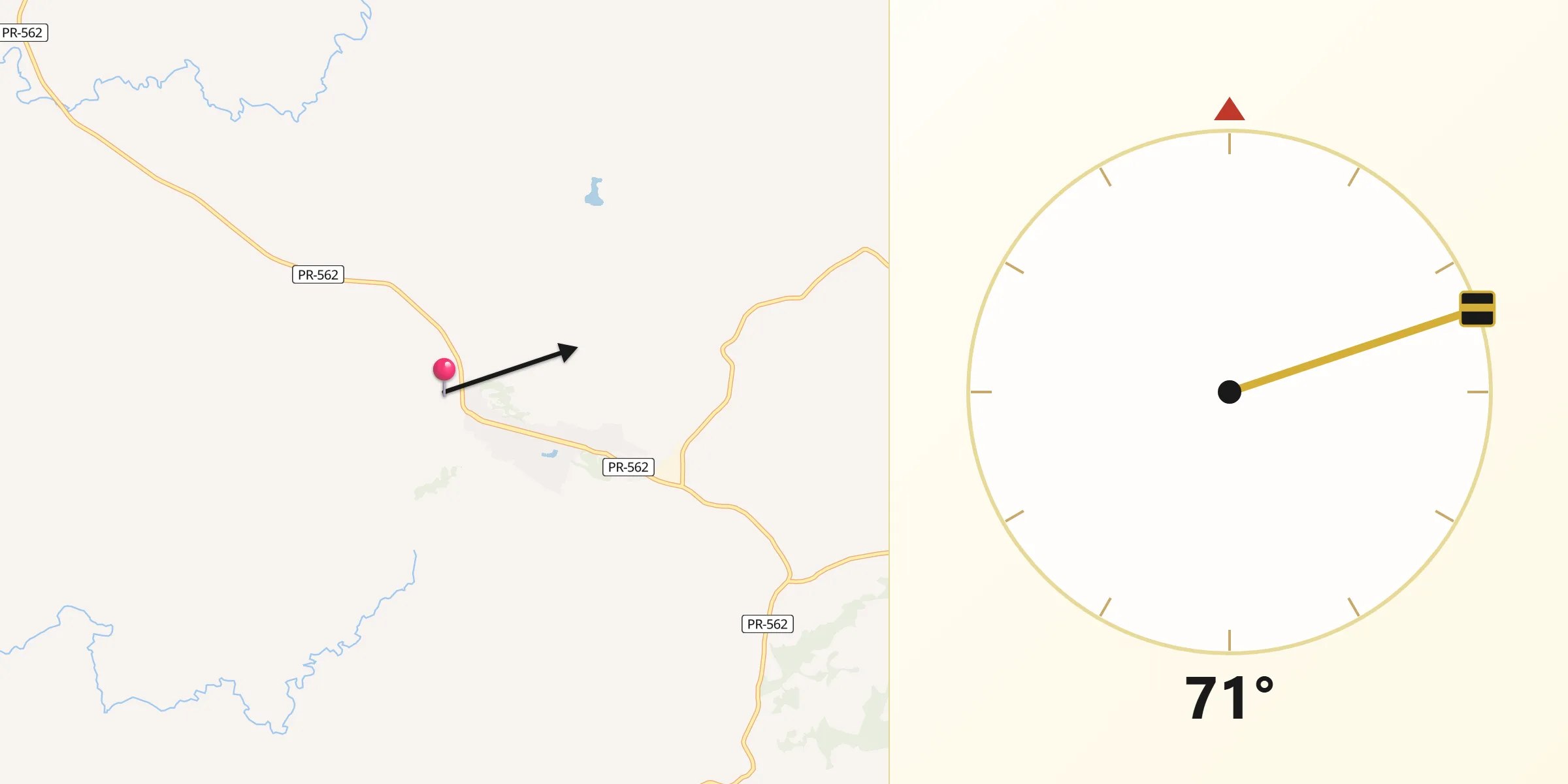Direção da Qibla a partir de Honório Serpa
