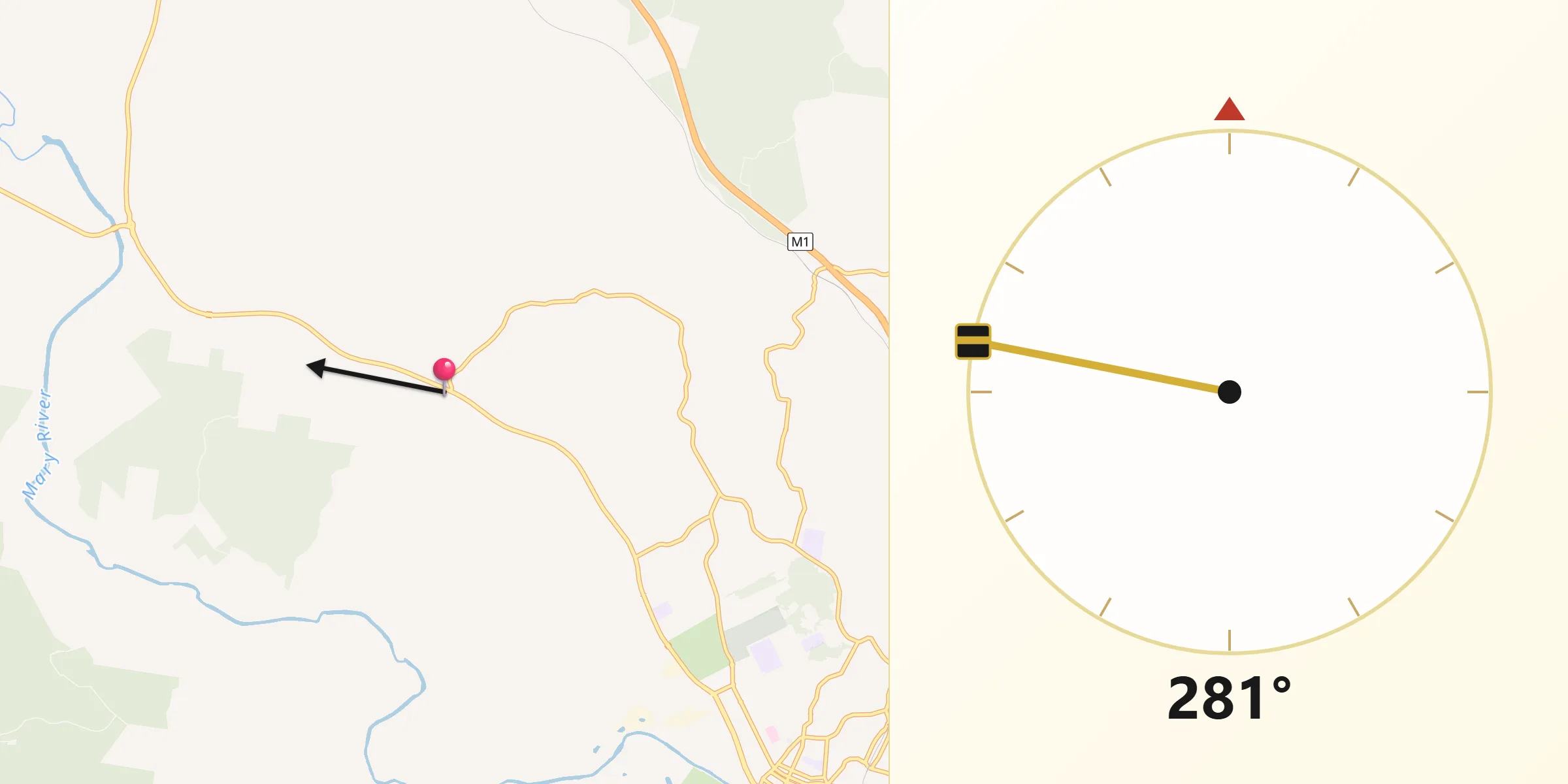 Qibla Direction from Chatsworth