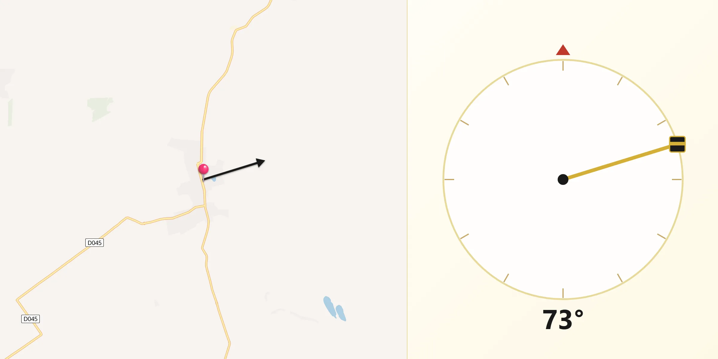 Dirección de la Qibla desde Buena Vista