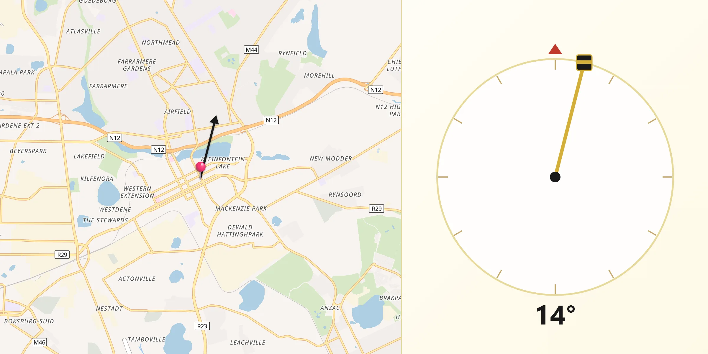 Qibla Direction from Benoni