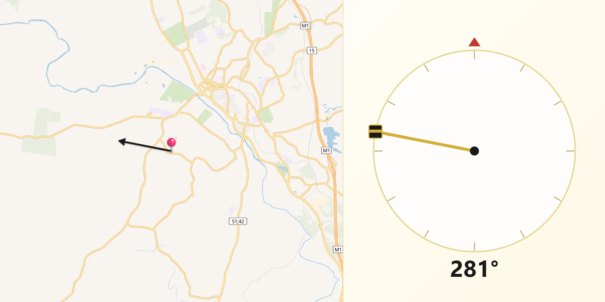 Qibla Direction from Southside