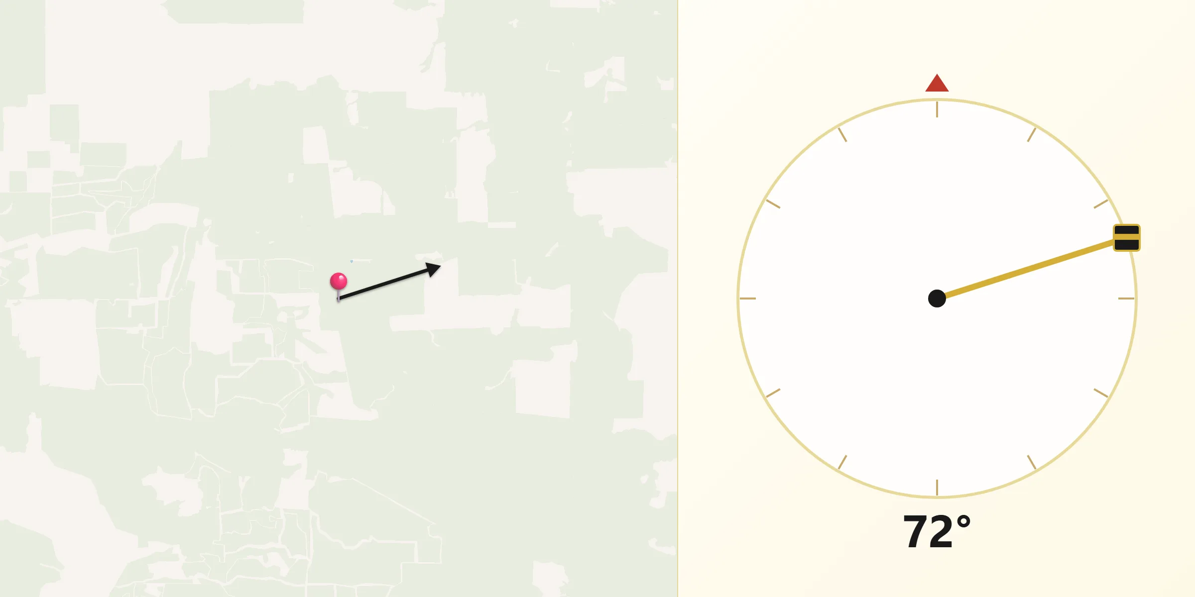 Dirección de la Qibla desde Departamento de Eldorado