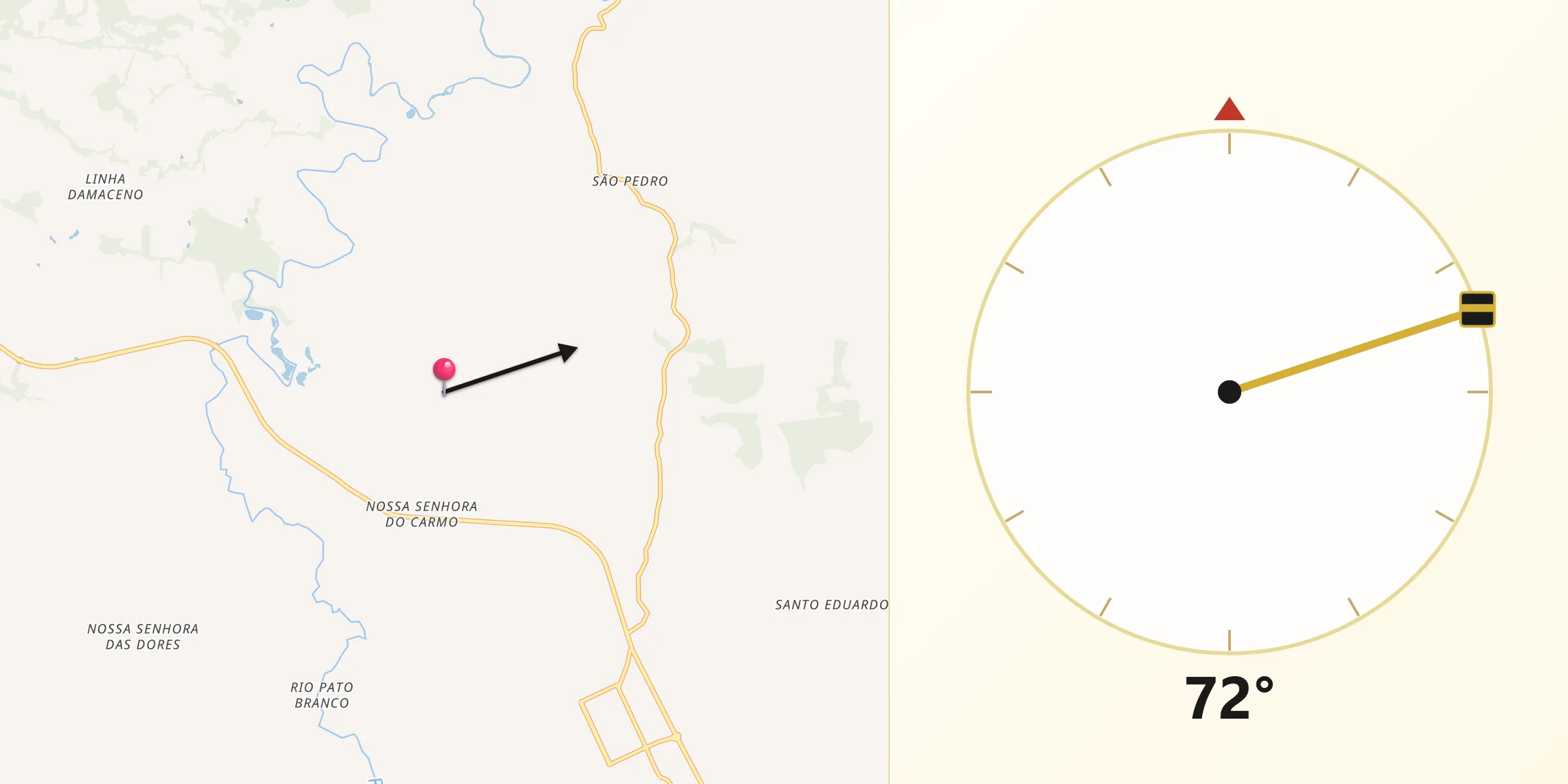 Direção da Qibla a partir de Mariópolis