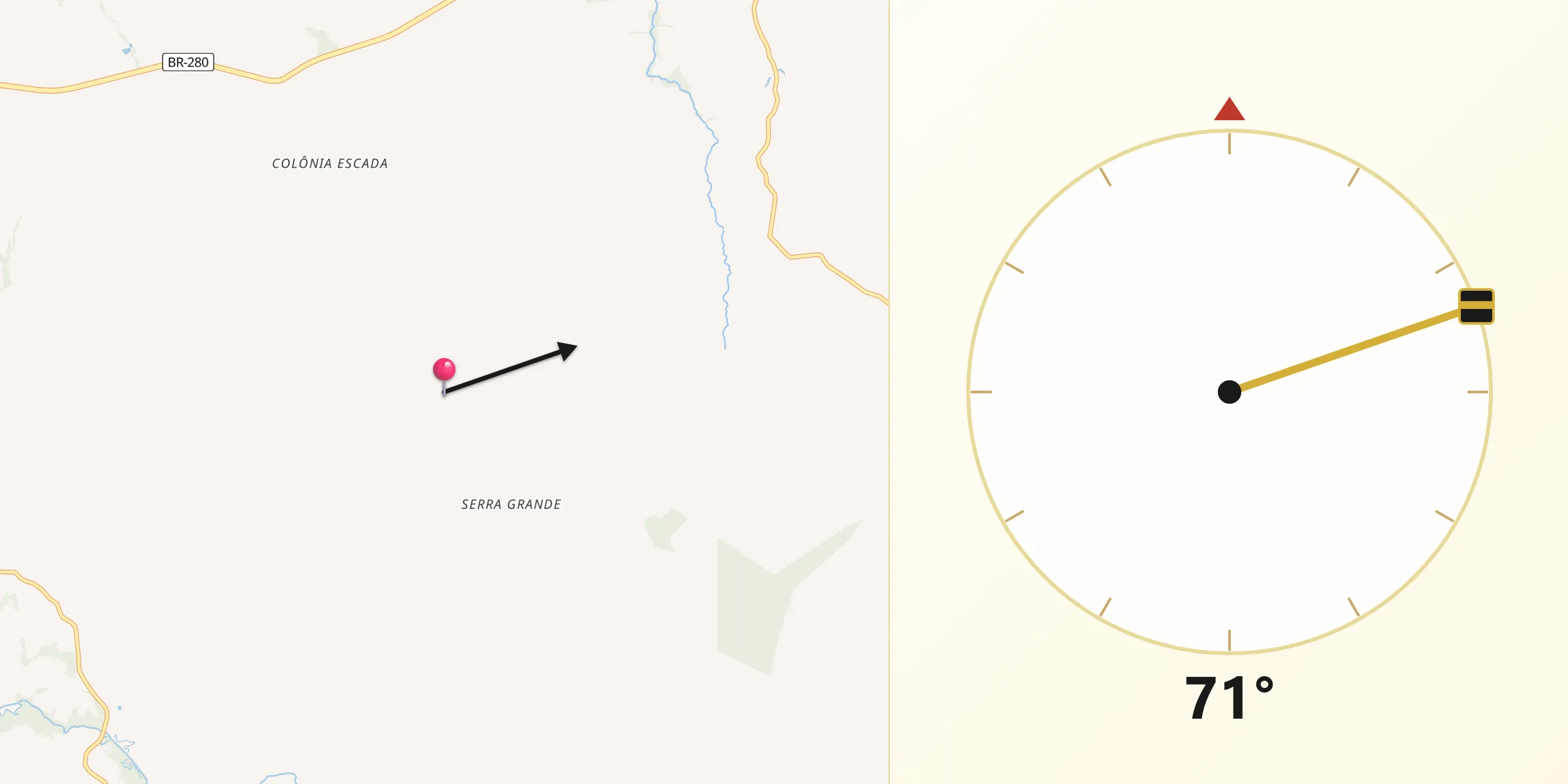 Direção da Qibla a partir de Irineópolis