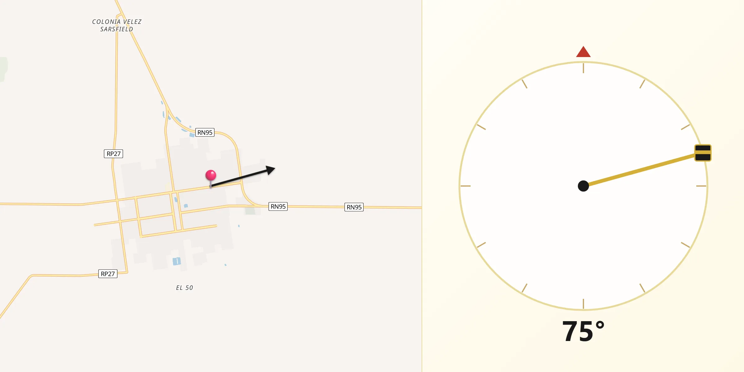Dirección de la Qibla desde Departamento de Maipú