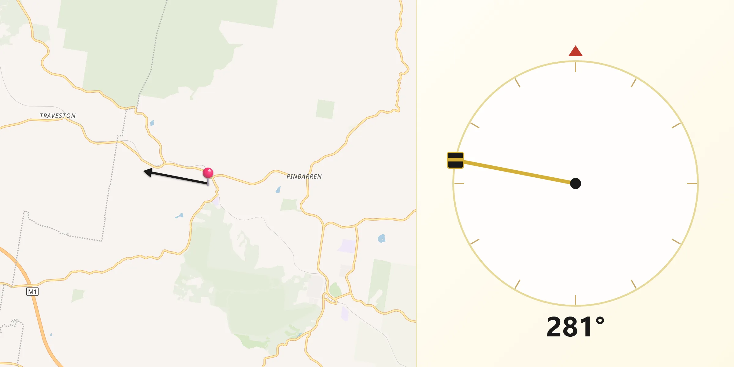 Qibla Direction from Cooran