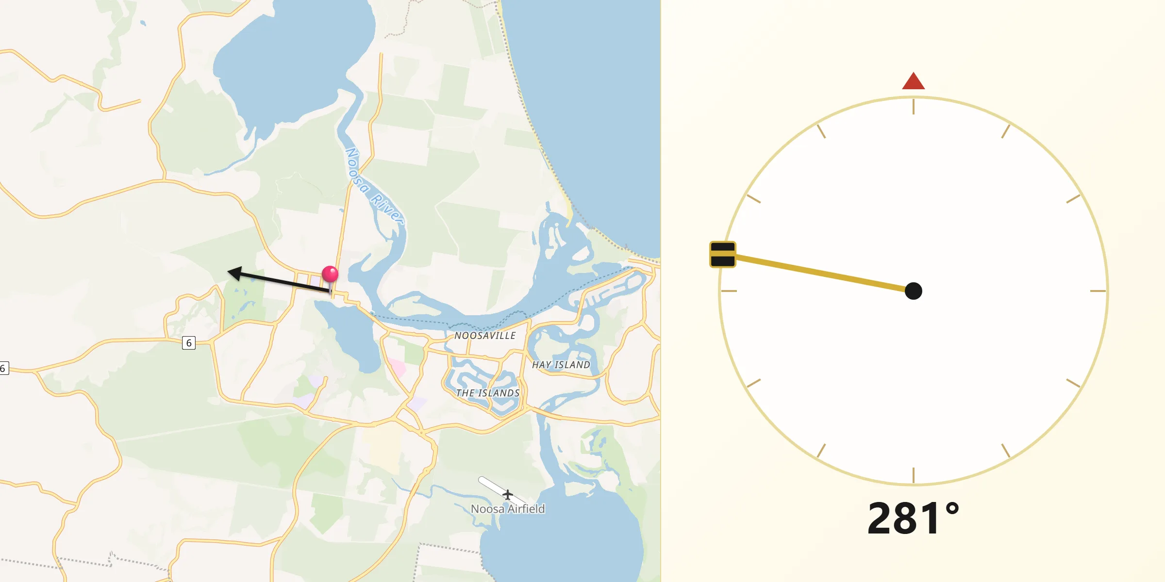Qibla Direction from Tewantin