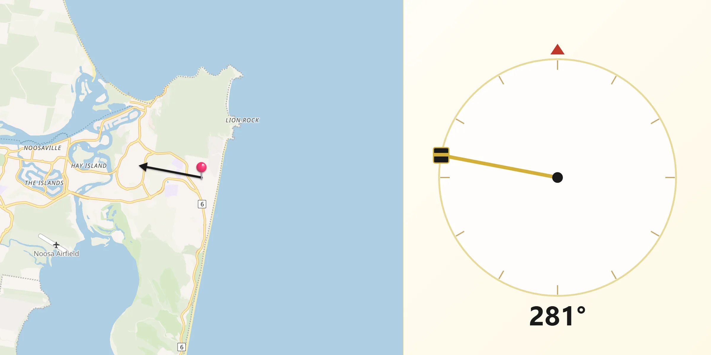 Qibla Direction from Sunshine Beach