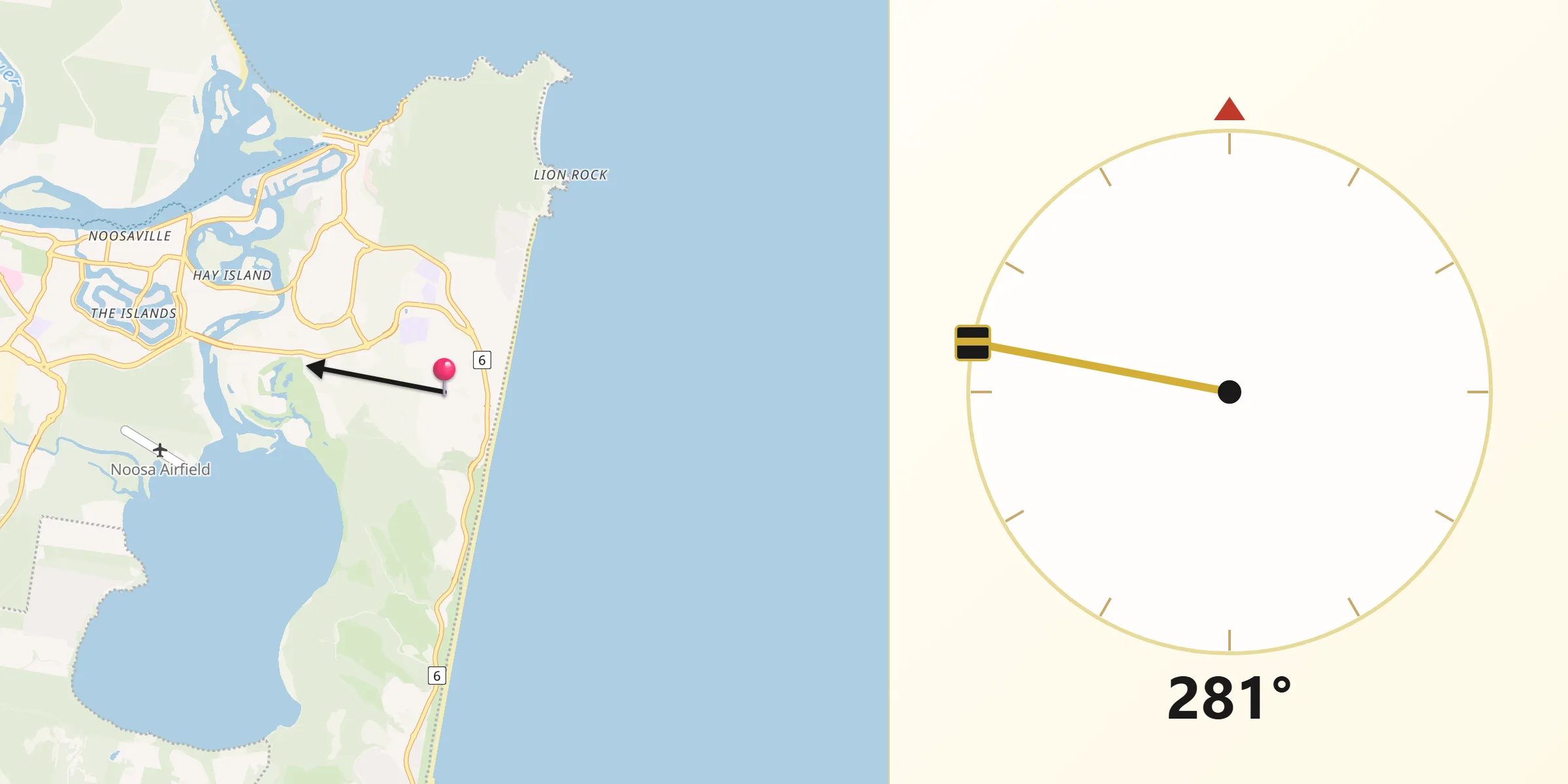 Qibla Direction from Sunrise Beach