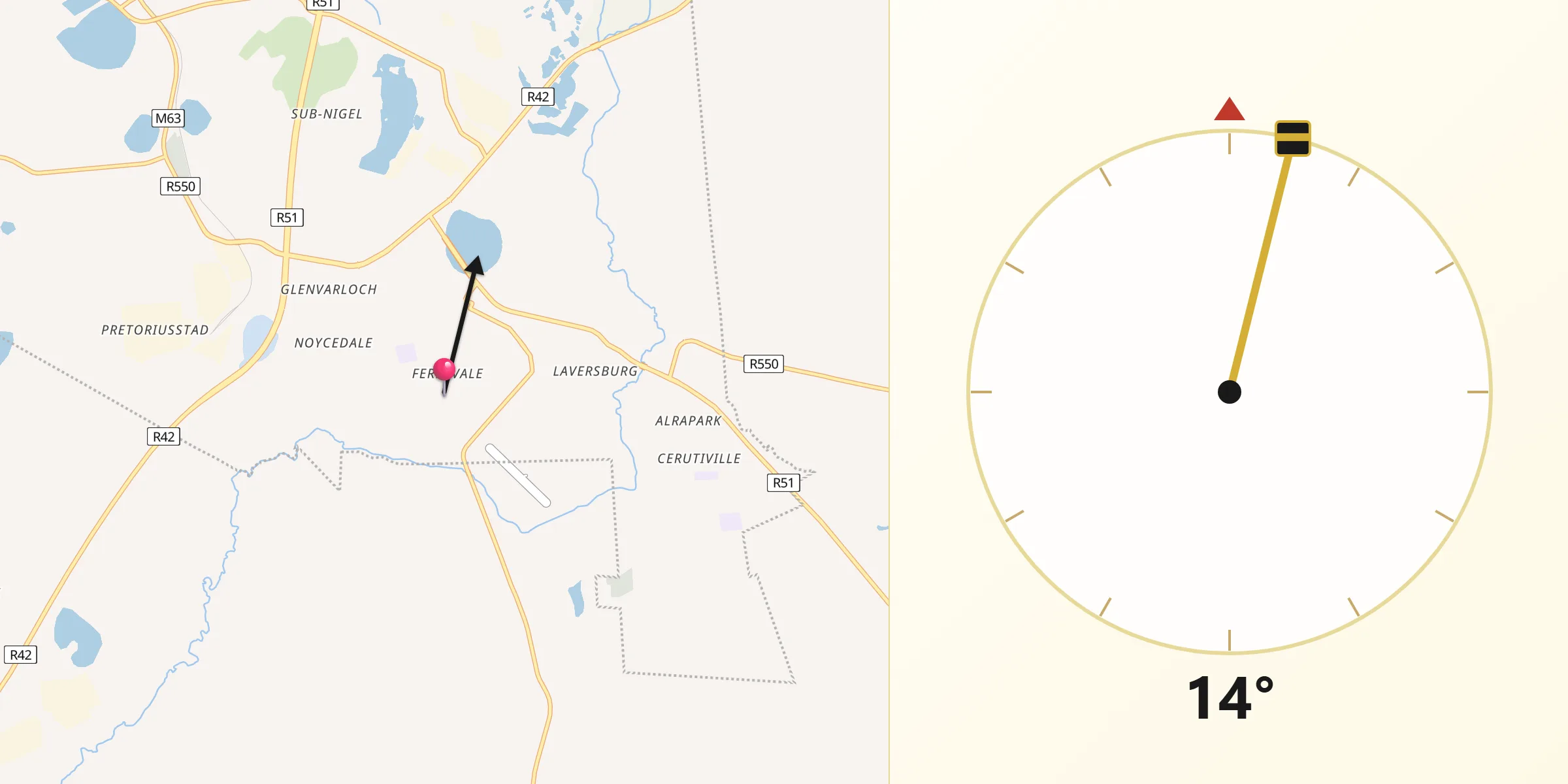 Qibla Direction from Nigel