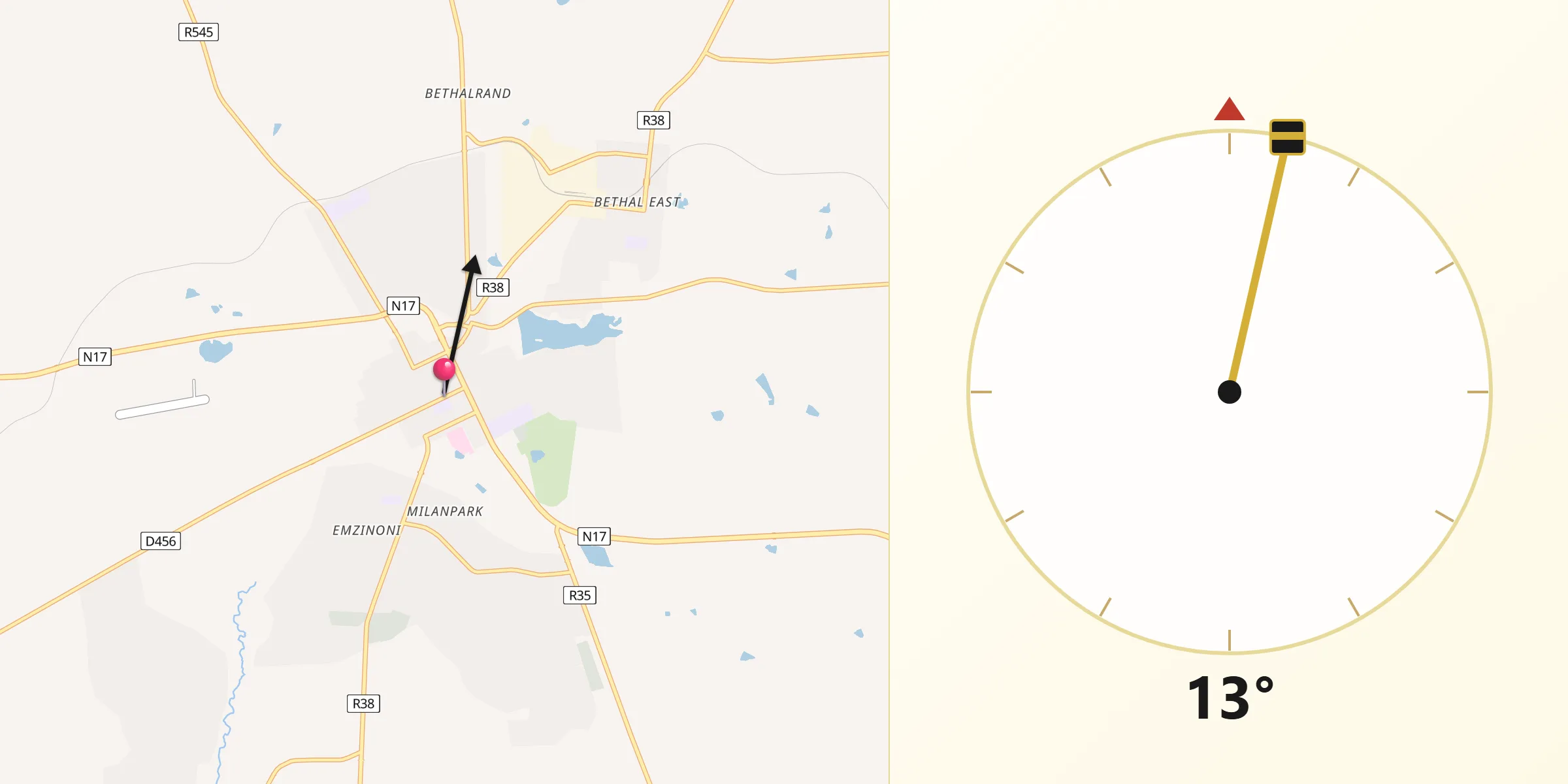 Qibla Direction from Bethal