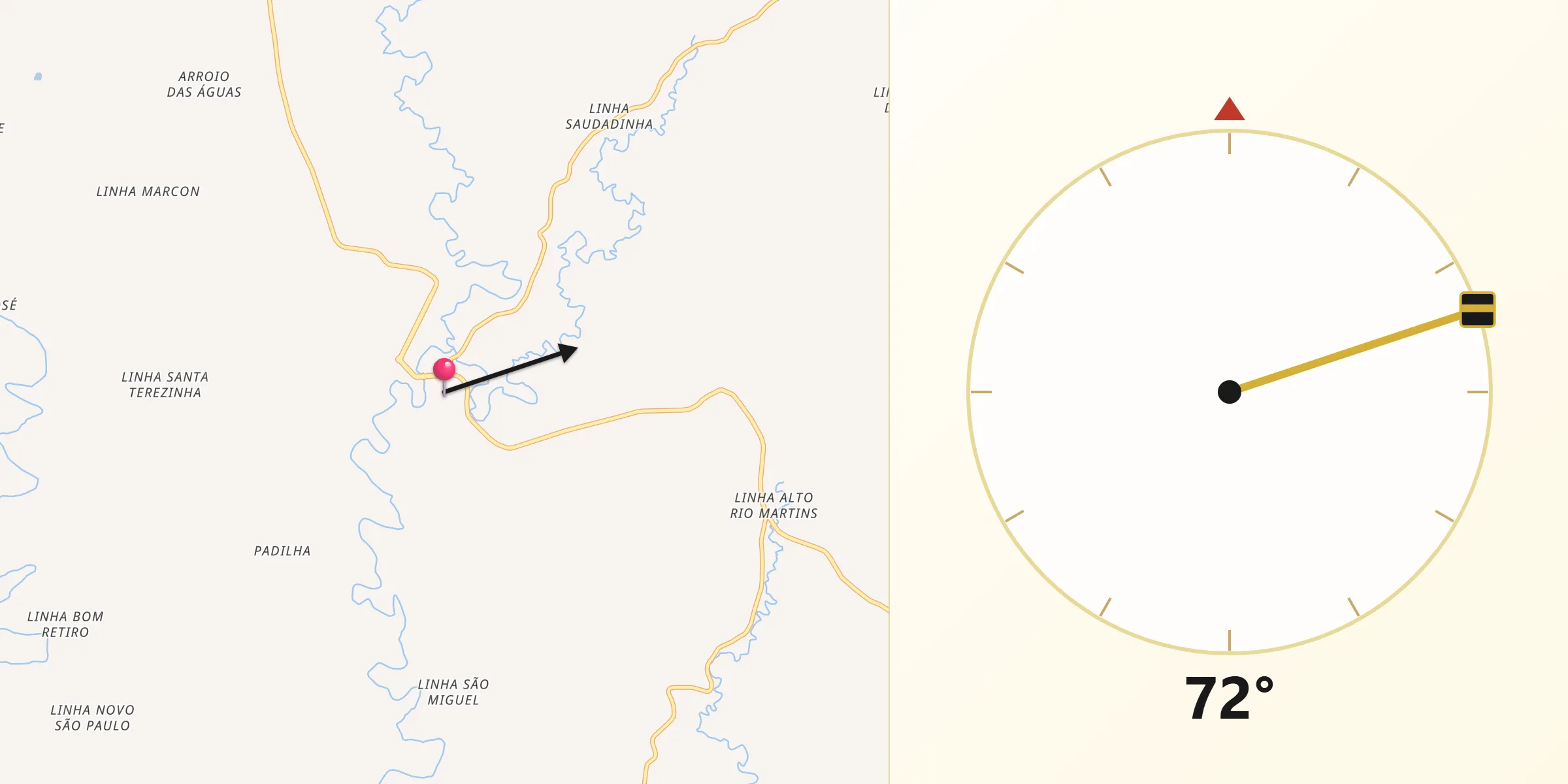 Direção da Qibla a partir de Galvão