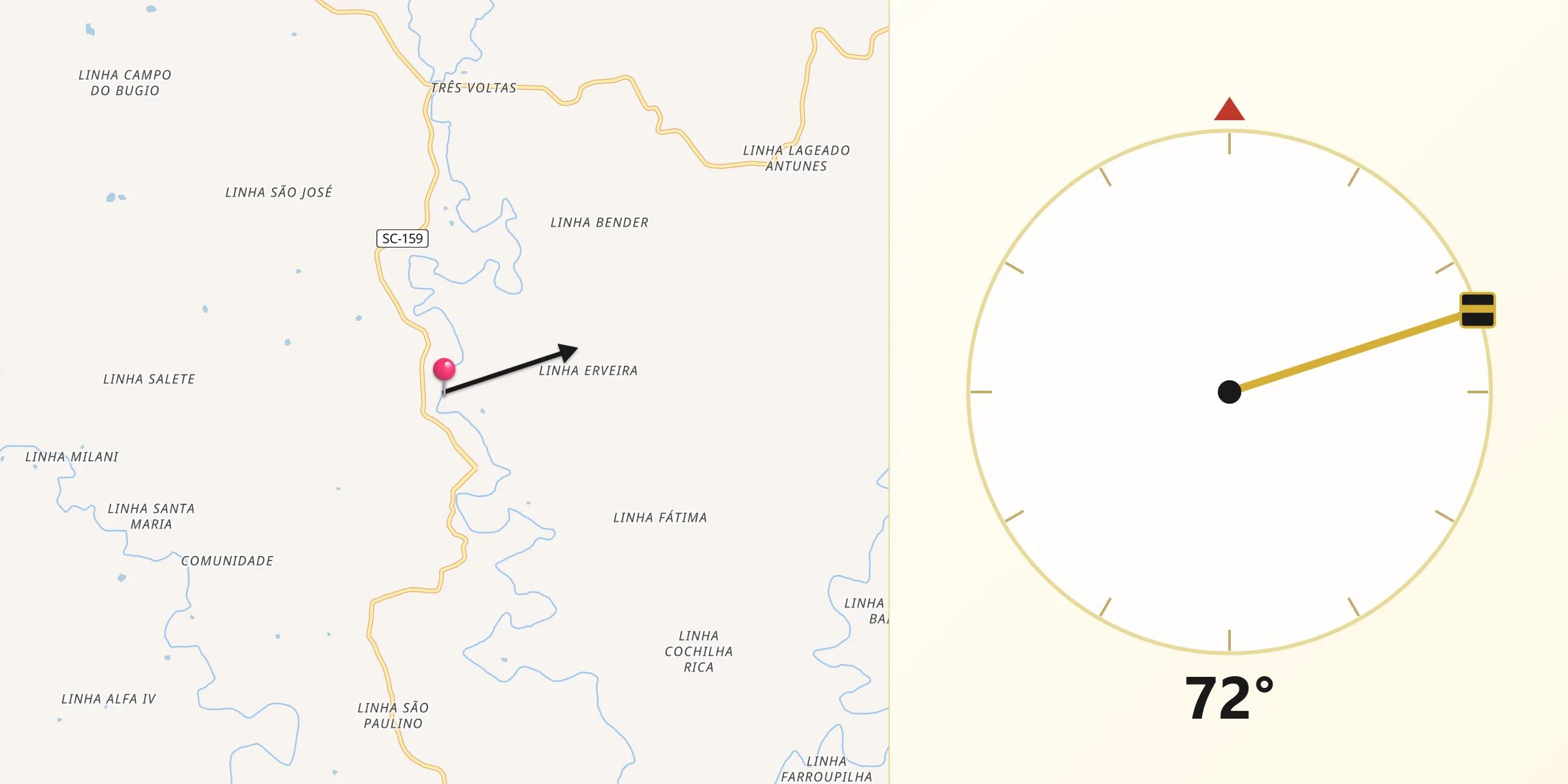 Direção da Qibla a partir de São Bernardino