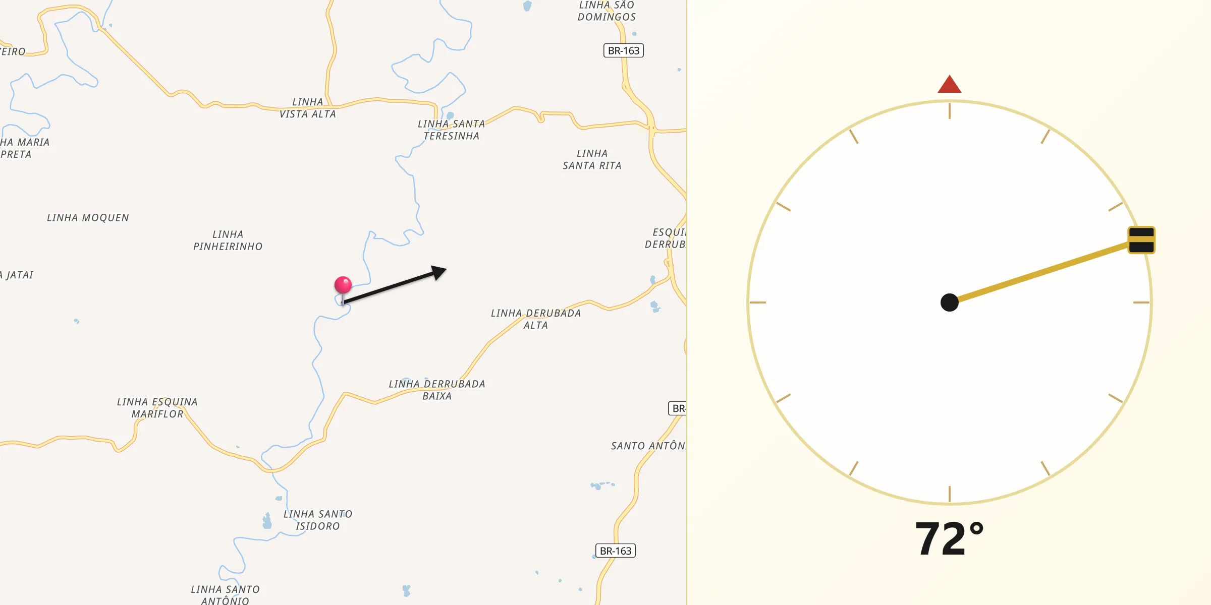 Direção da Qibla a partir de São José do Cedro