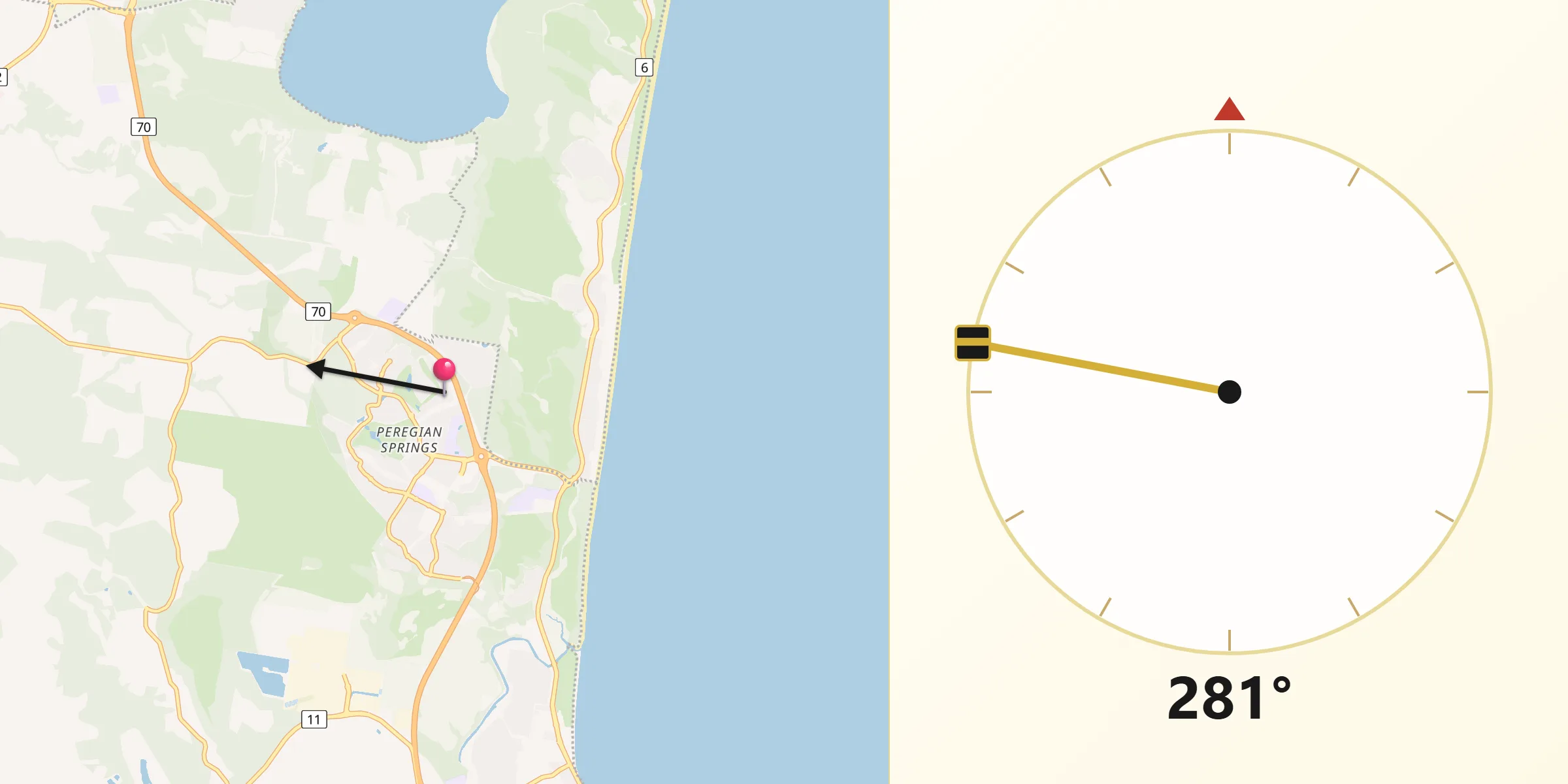 Qibla Direction from Peregian Springs