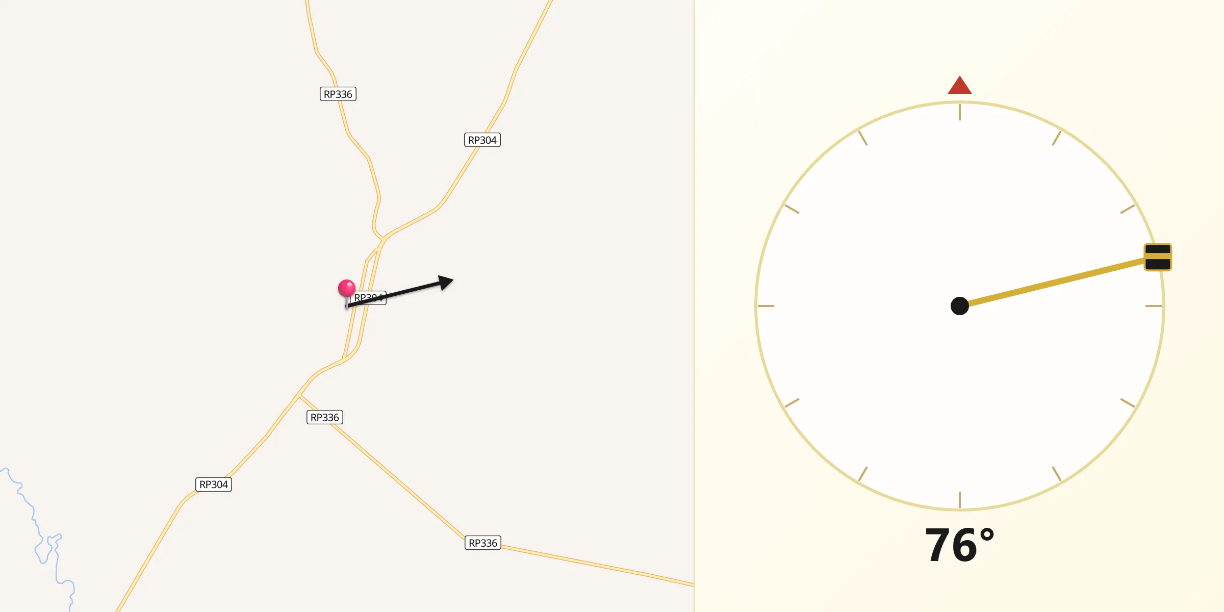 Dirección de la Qibla desde Burruyacú