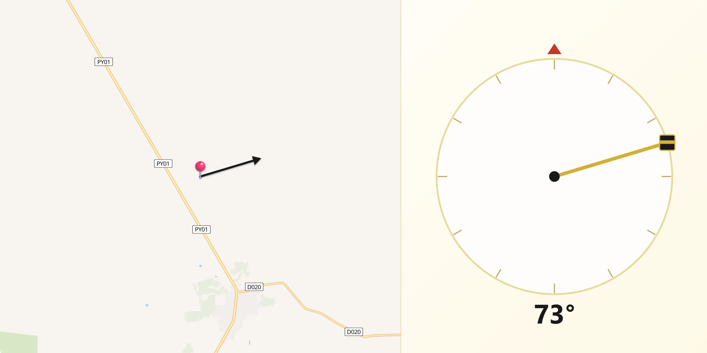 Dirección de la Qibla desde San Miguel