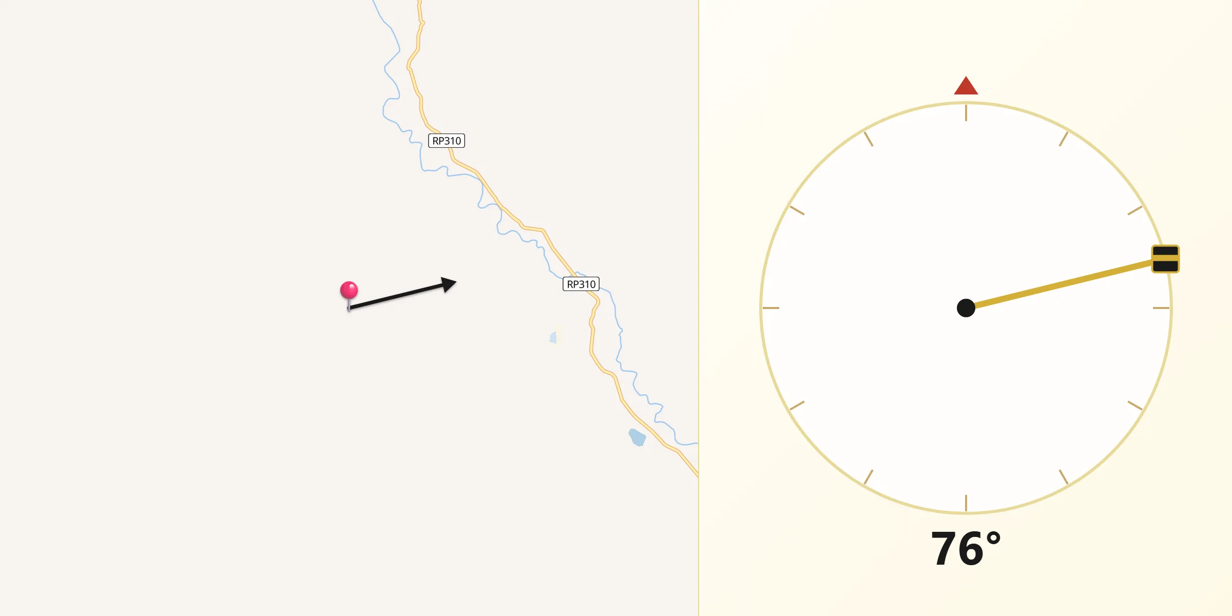 Dirección de la Qibla desde Departamento de Burruyacú