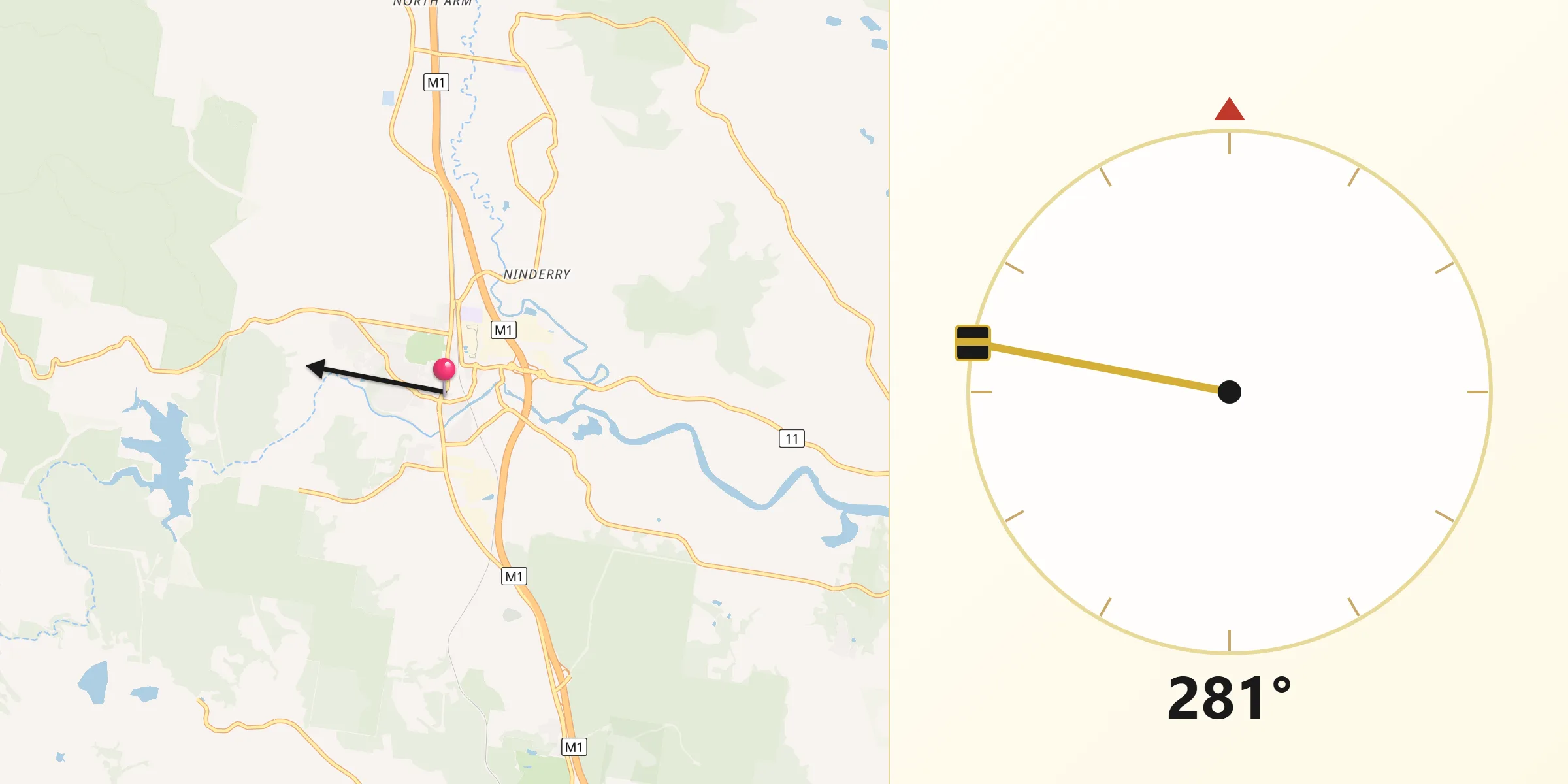 Qibla Direction from Yandina