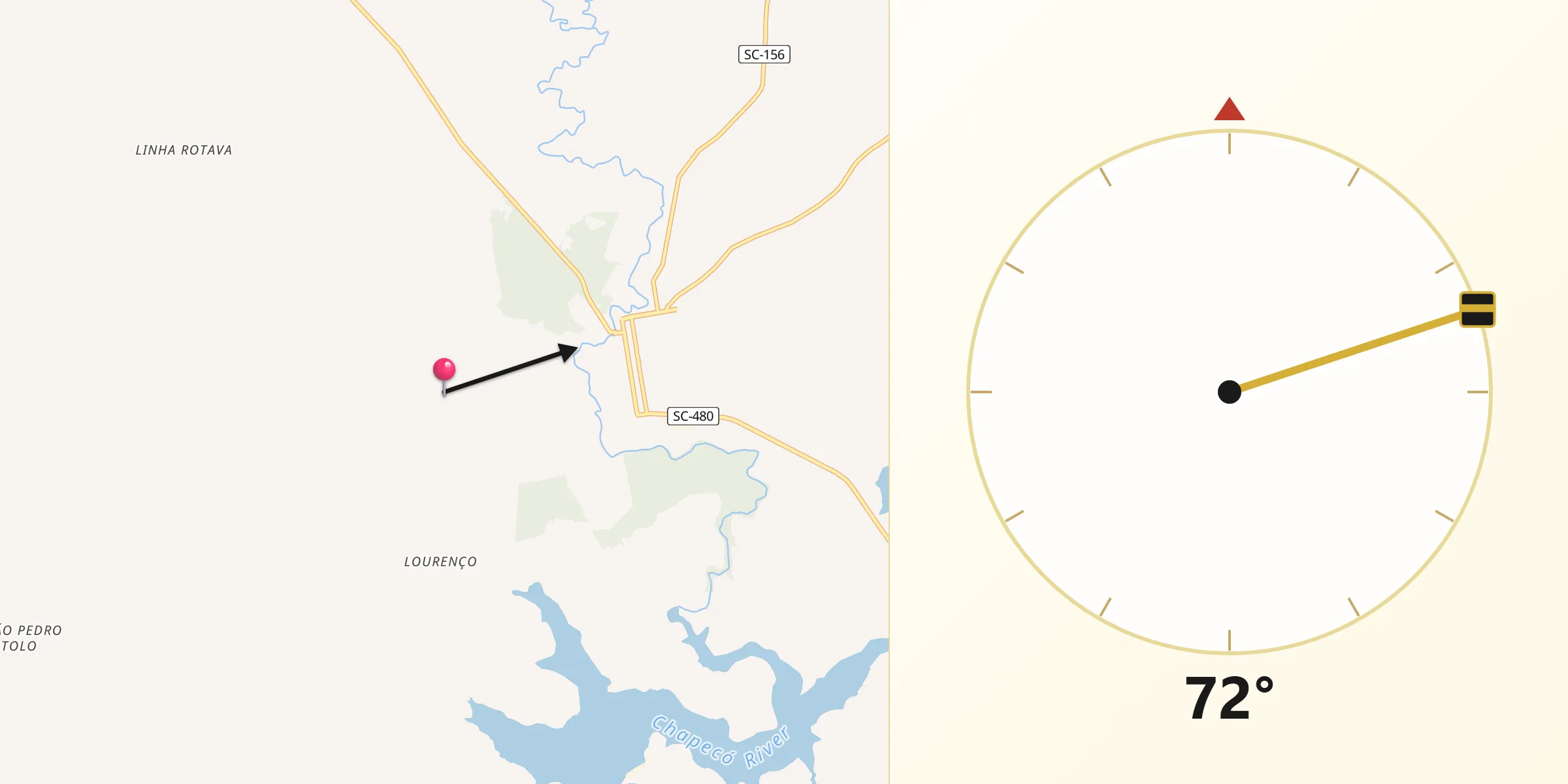 Direção da Qibla a partir de São Domingos