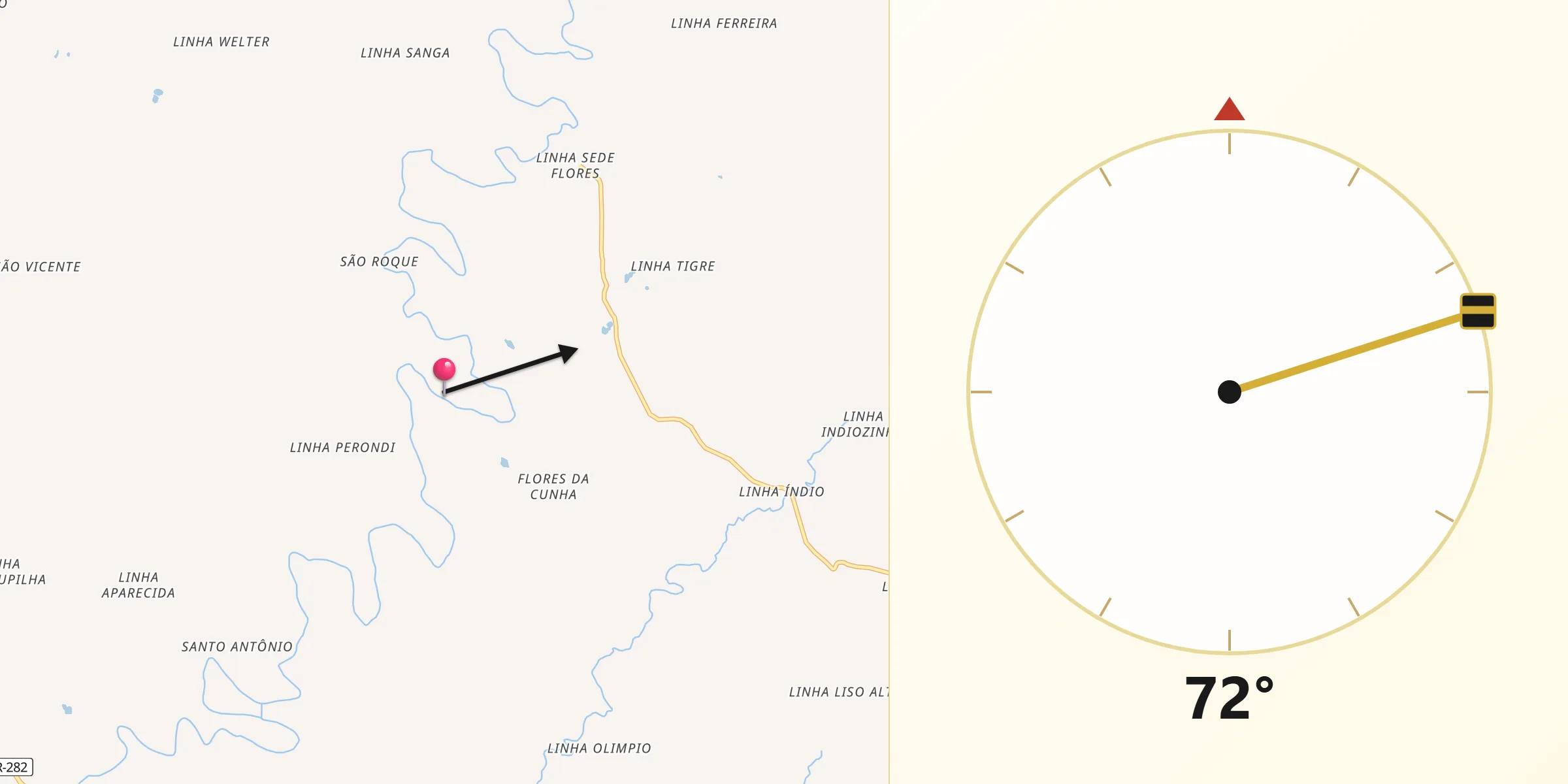 Direção da Qibla a partir de Guaraciaba