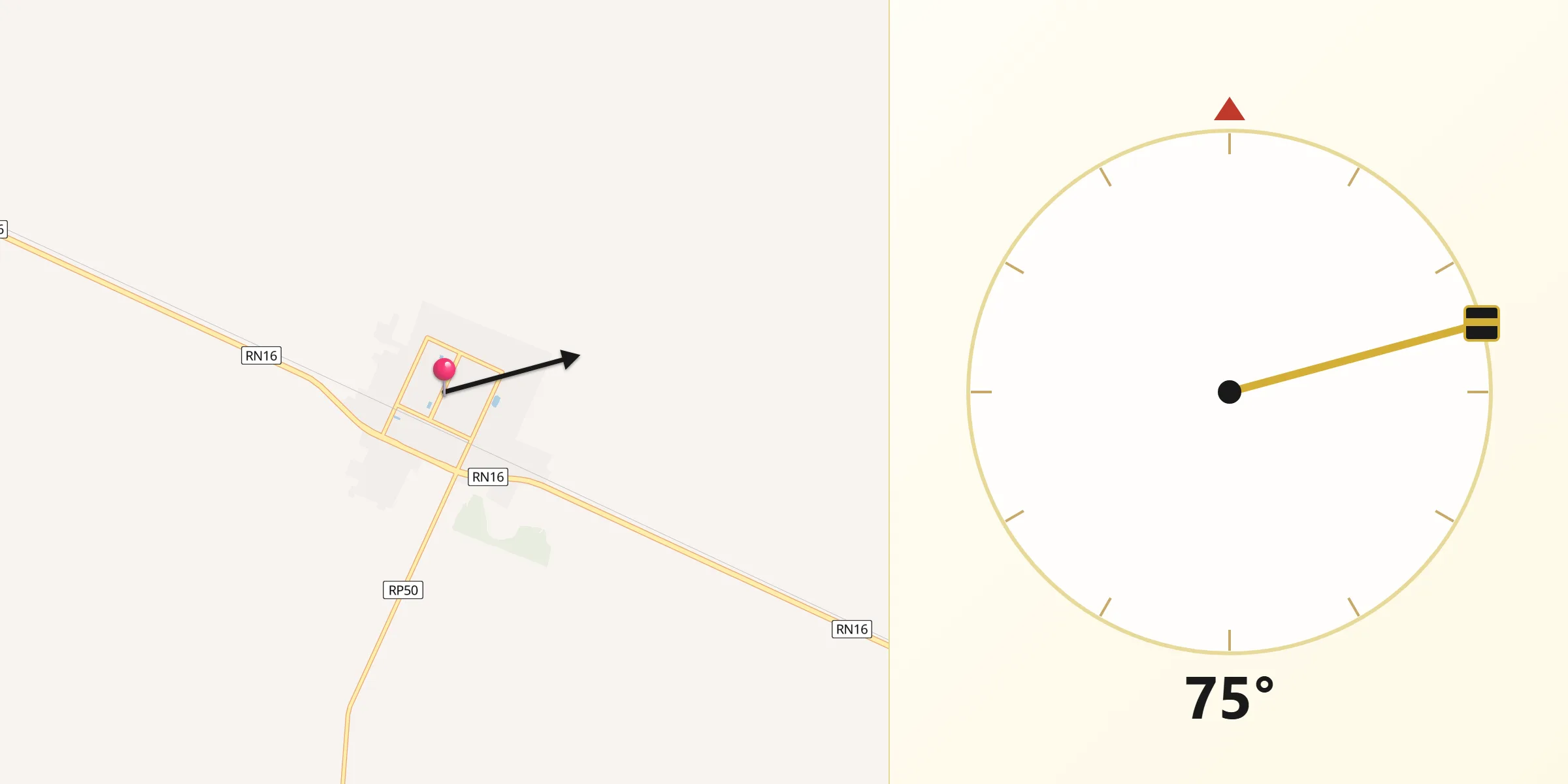 Dirección de la Qibla desde Concepción del Bermejo