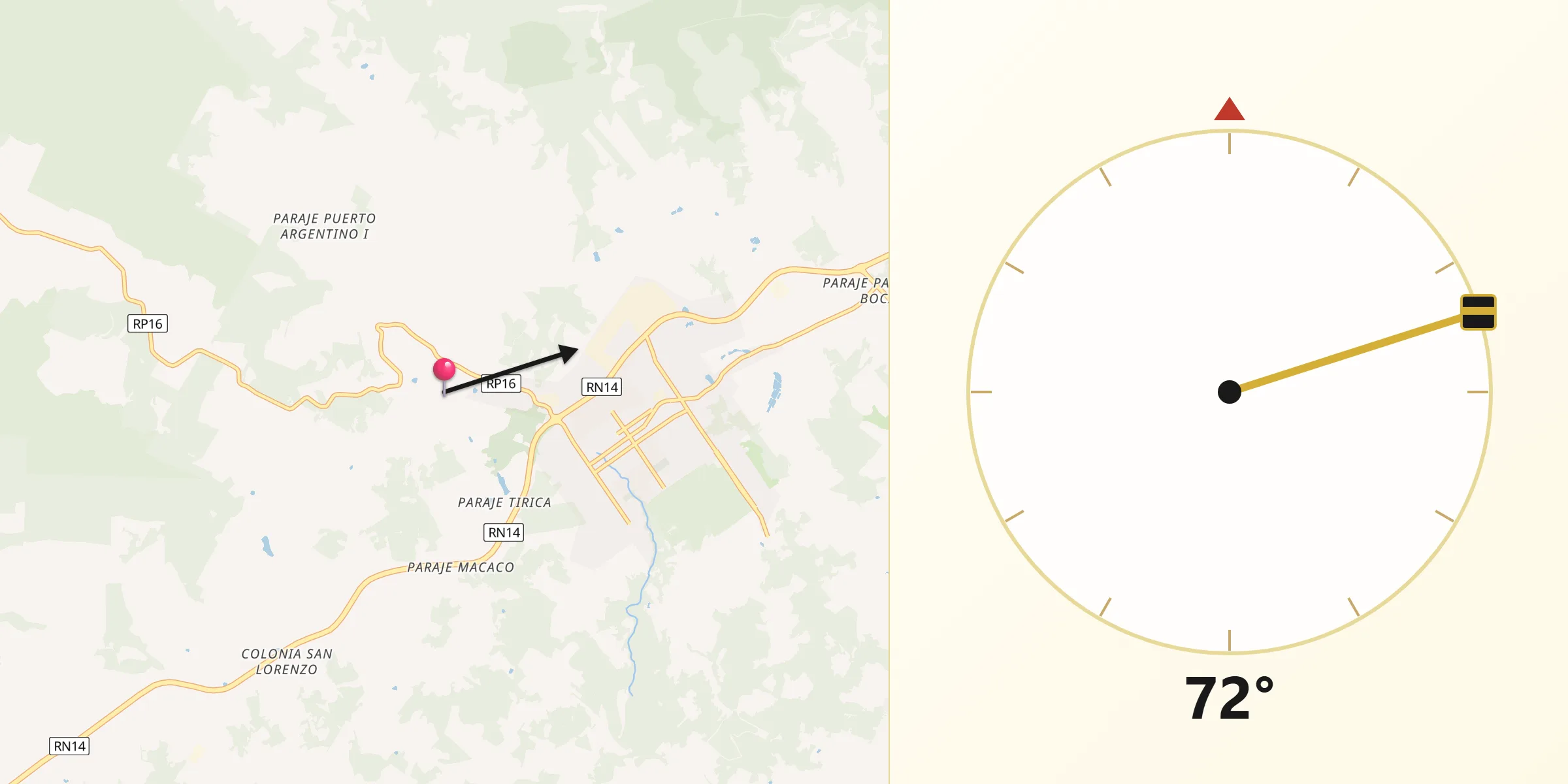 Dirección de la Qibla desde San Vicente