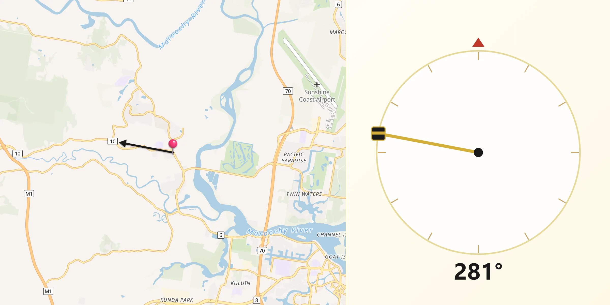 Qibla Direction from Bli Bli