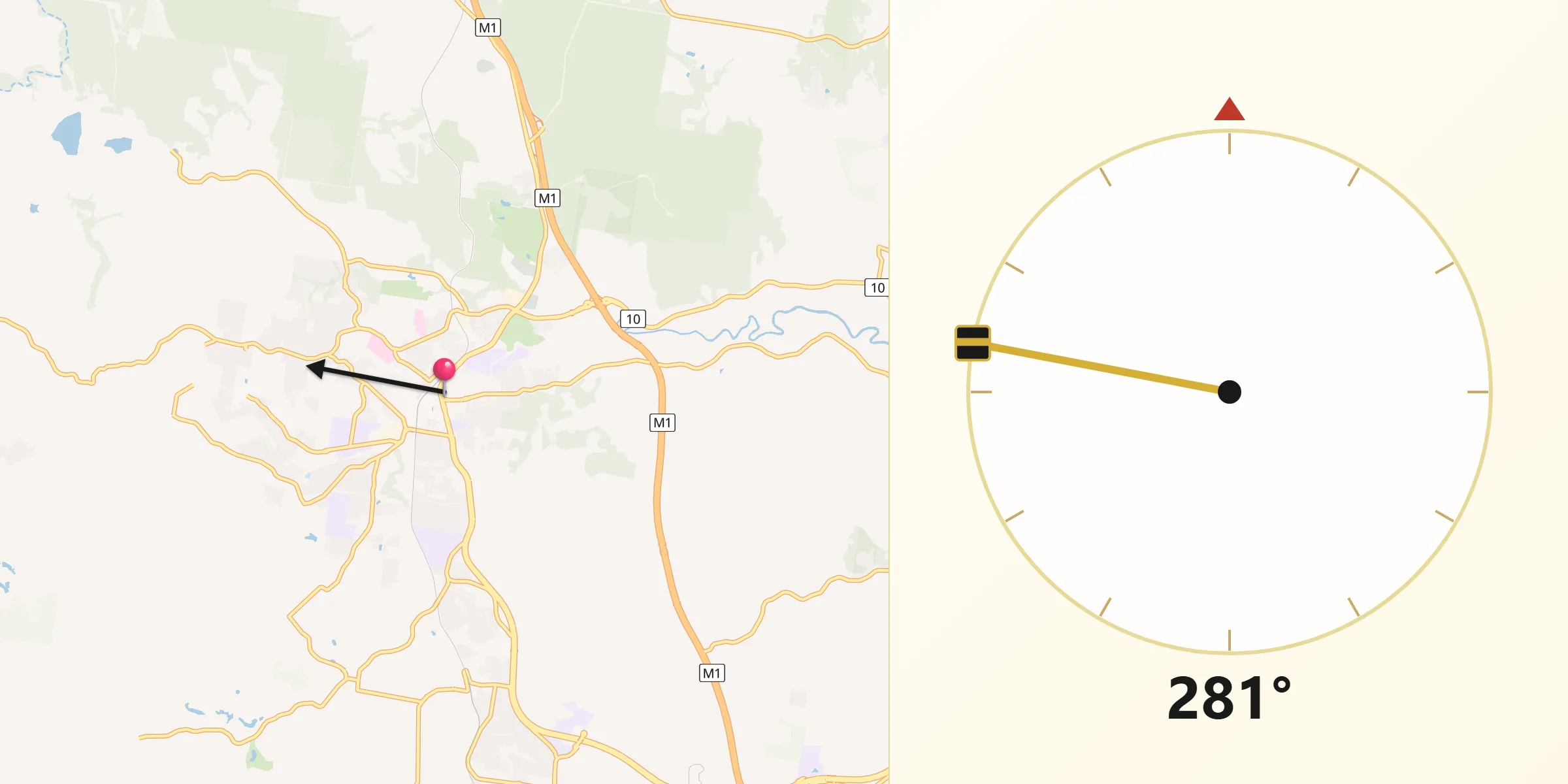 Qibla Direction from Nambour