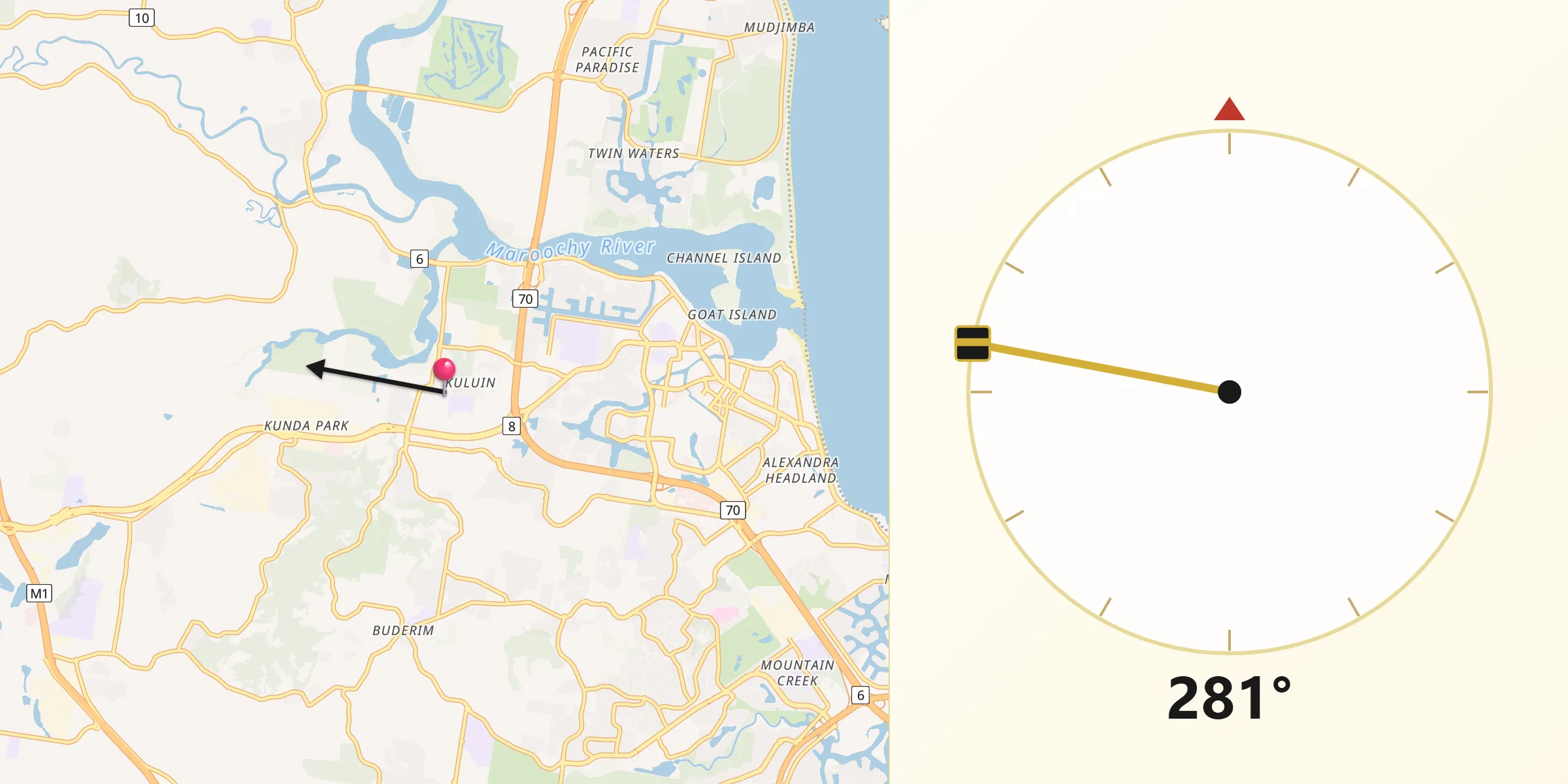 Qibla Direction from Kuluin