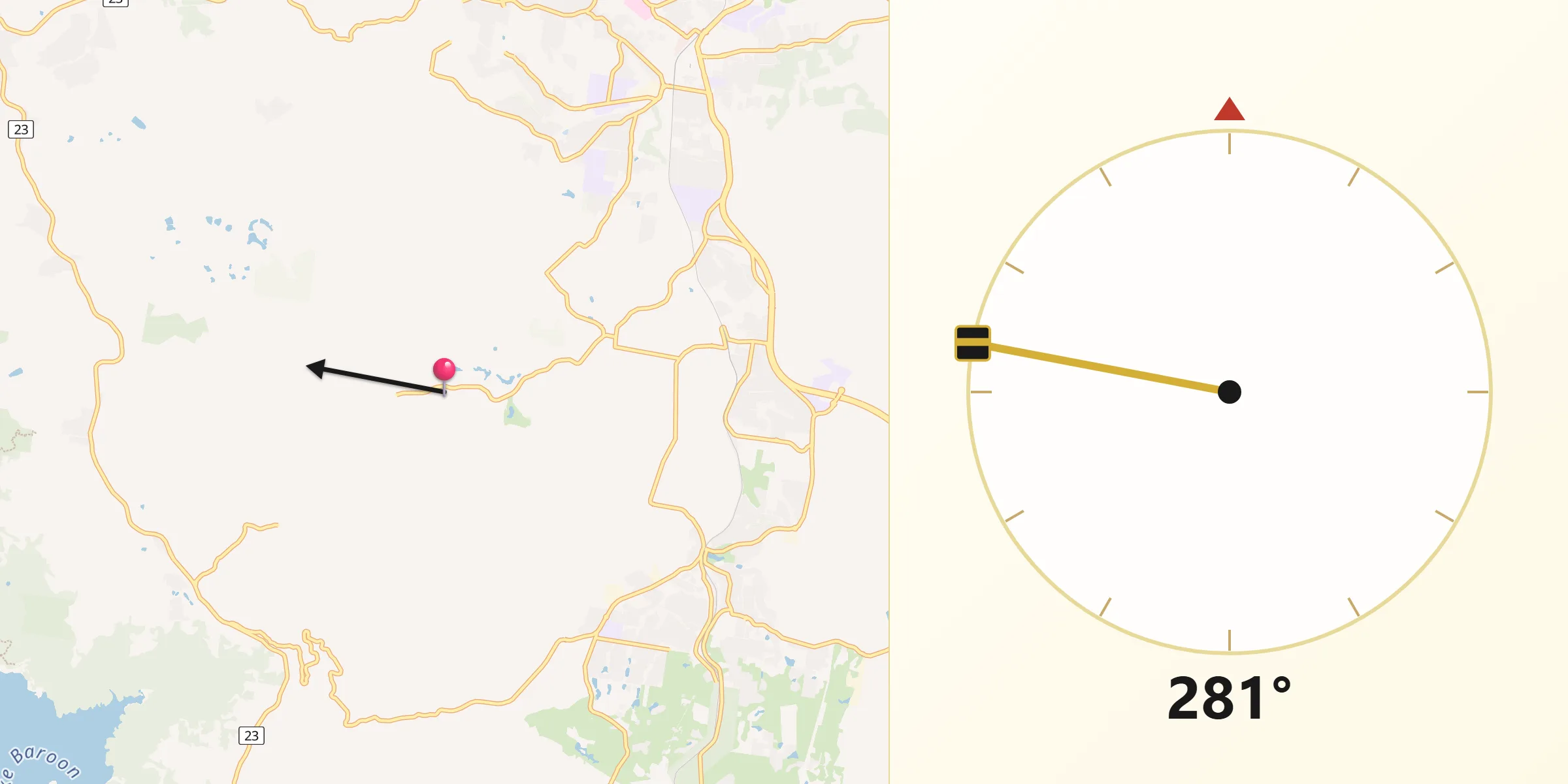 Qibla Direction from West Woombye