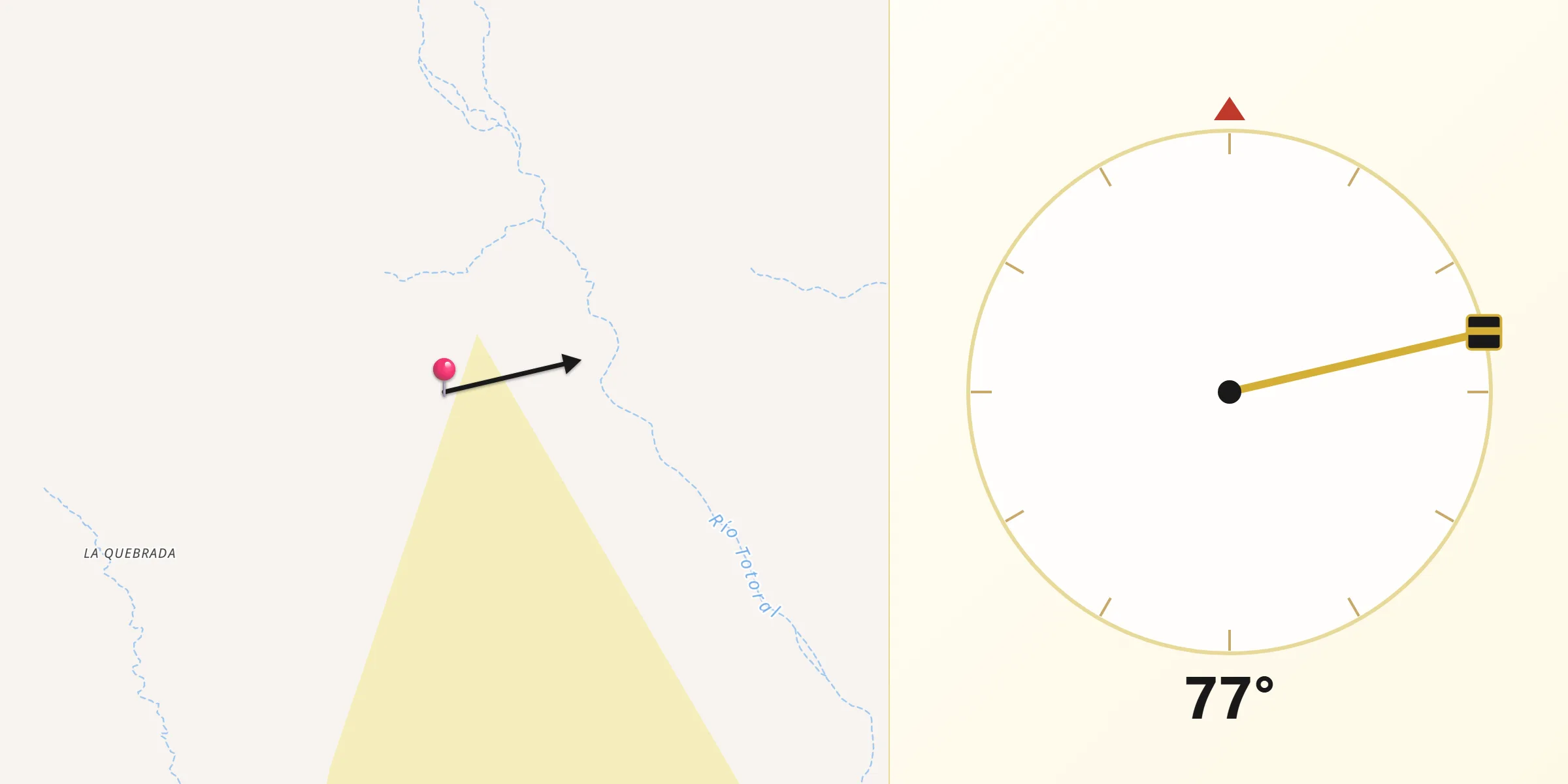 Dirección de la Qibla desde Departamento de Santa María