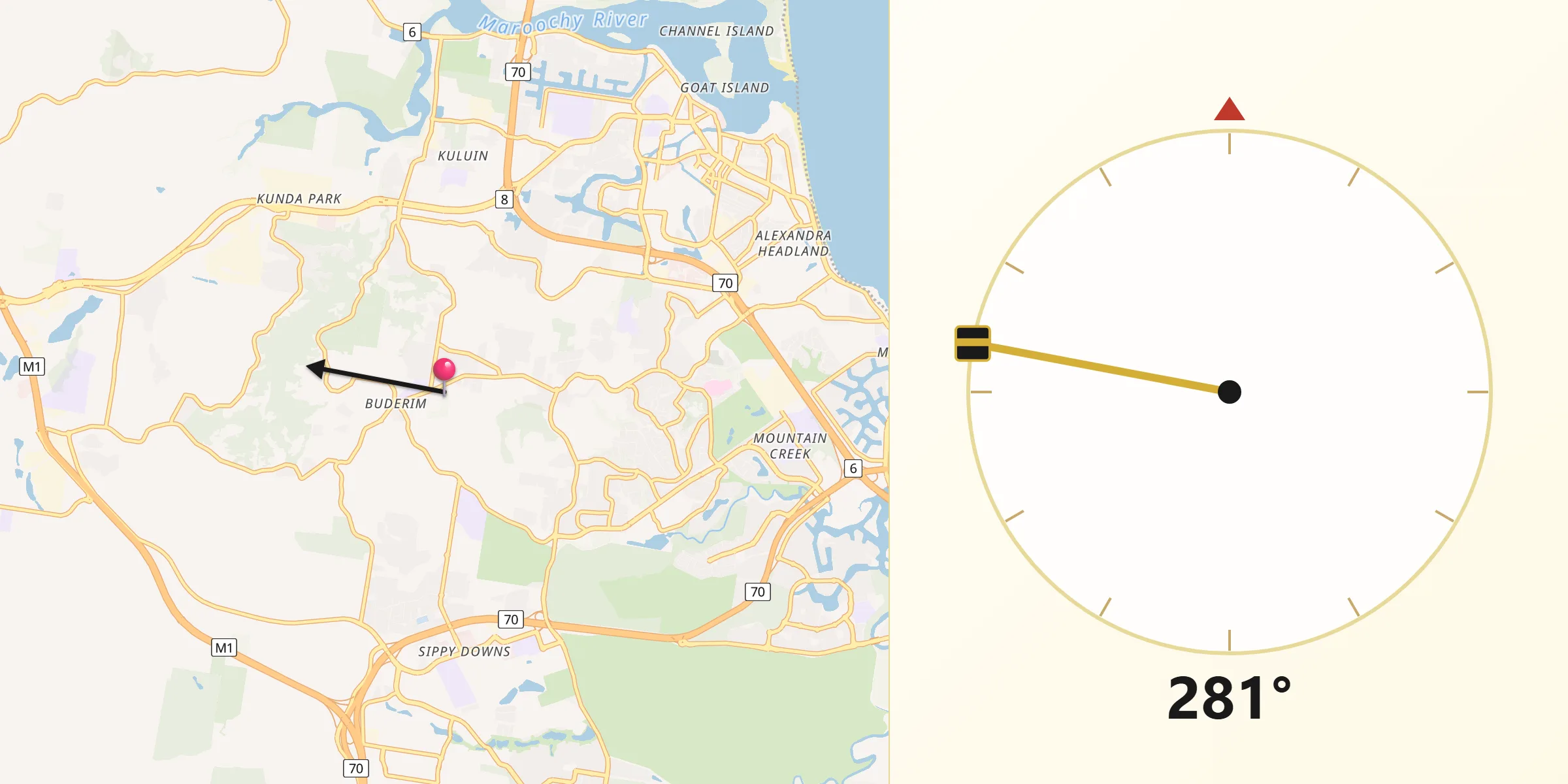 Qibla Direction from Buderim