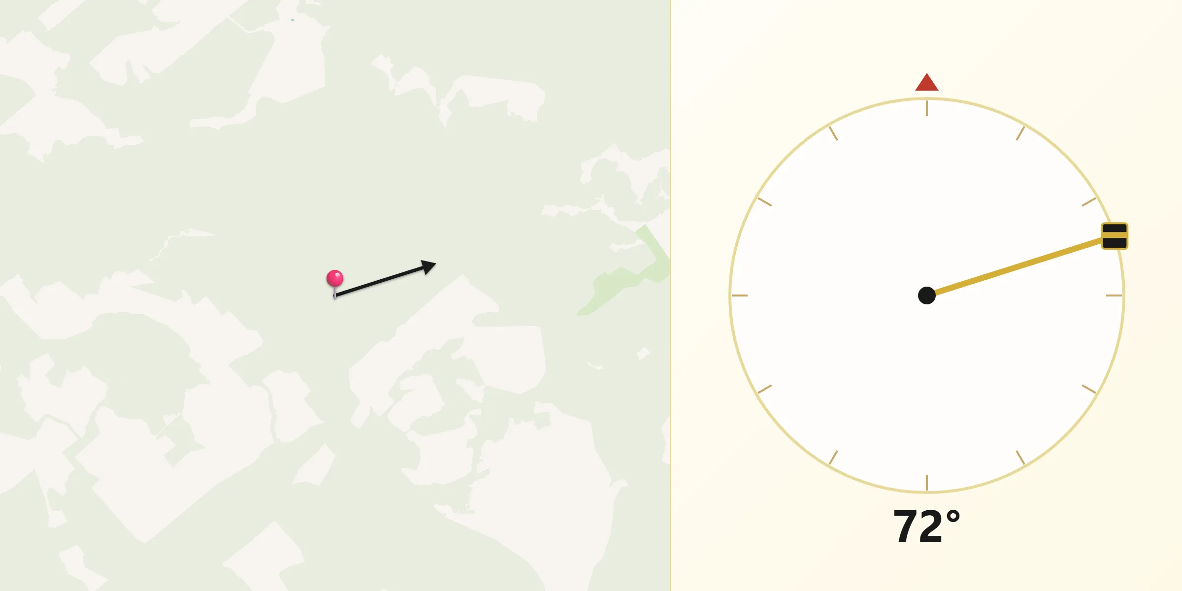 Dirección de la Qibla desde Departamento de Montecarlo