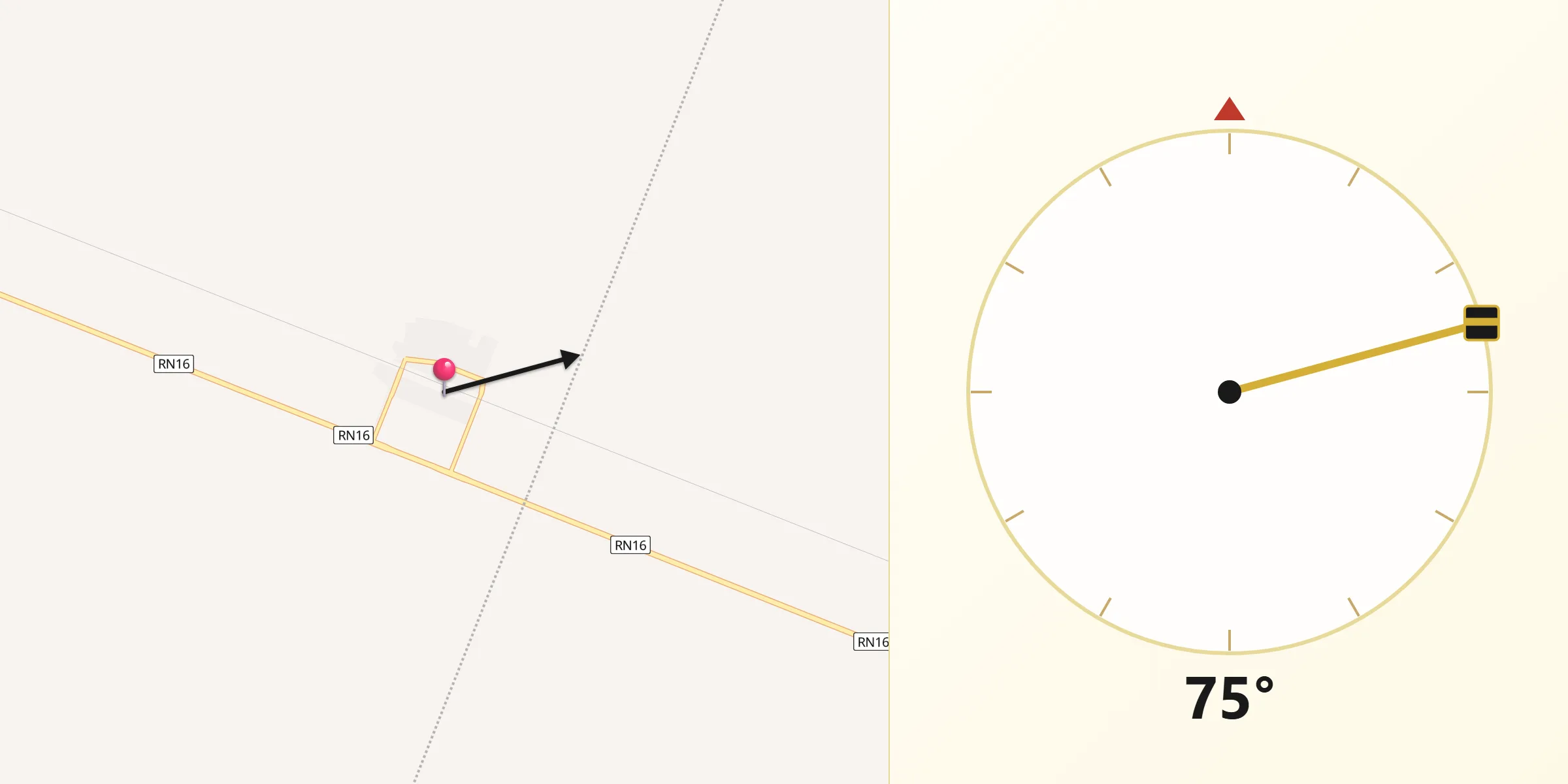 Dirección de la Qibla desde Napenay