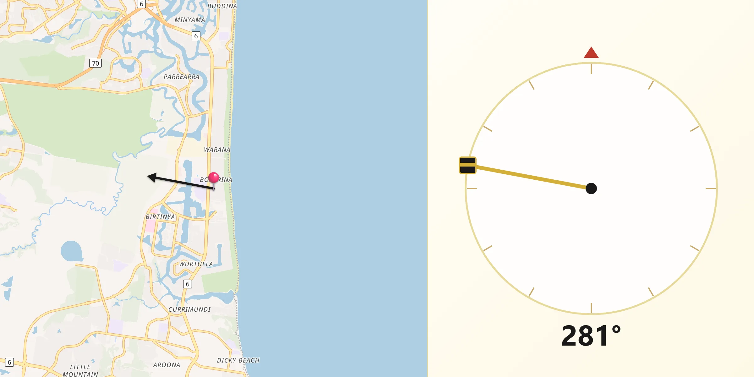 Qibla Direction from Bokarina