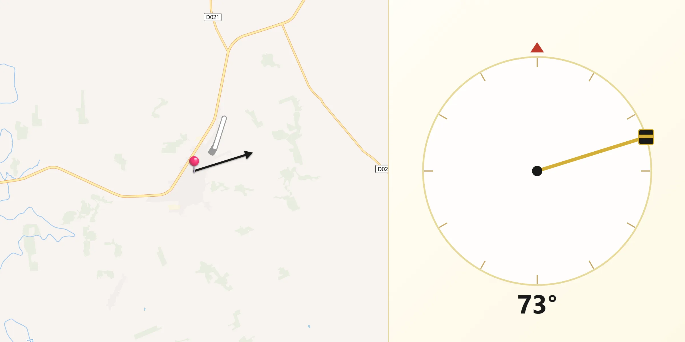 Dirección de la Qibla desde Natalio