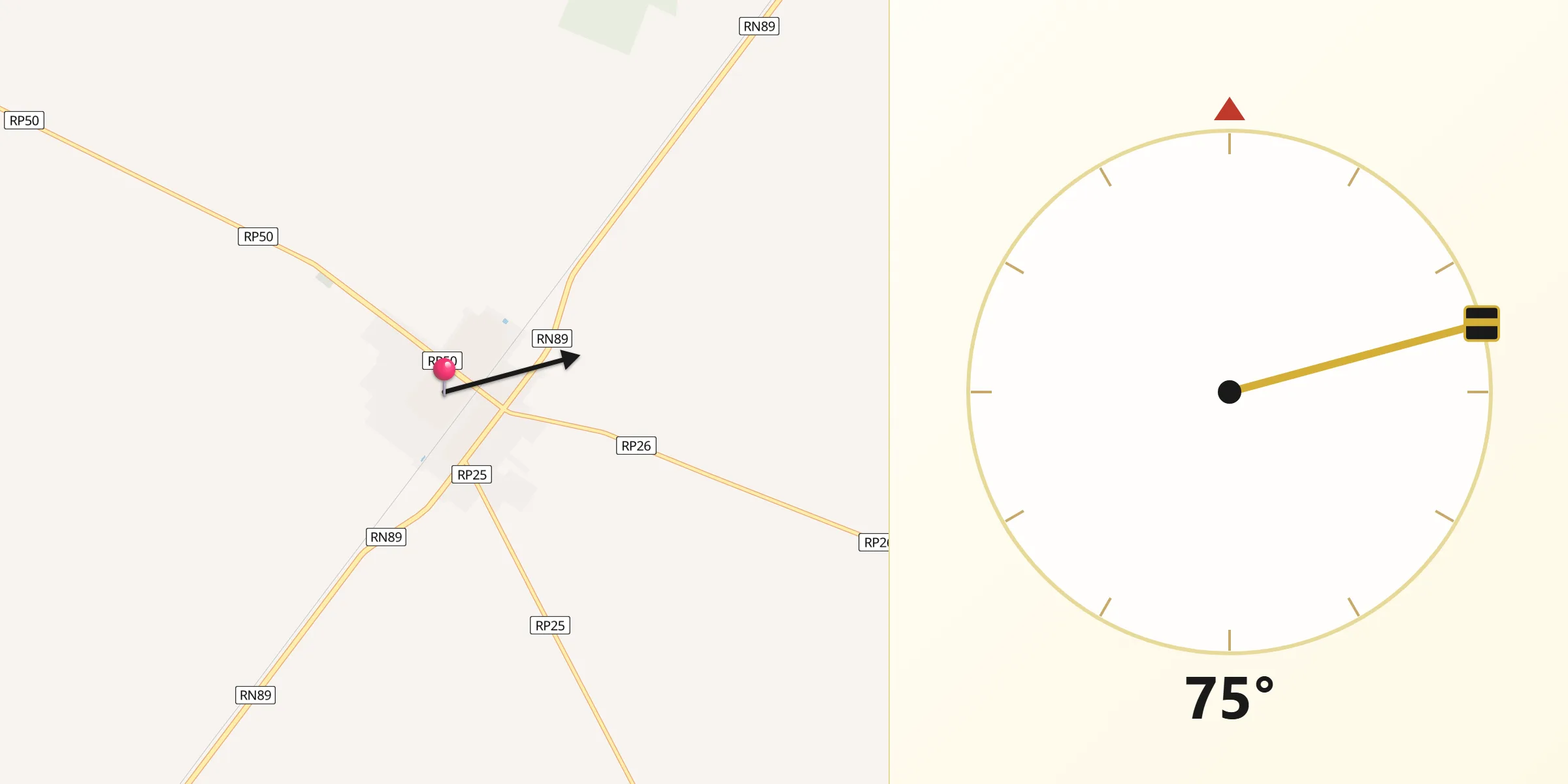 Dirección de la Qibla desde Campo Largo