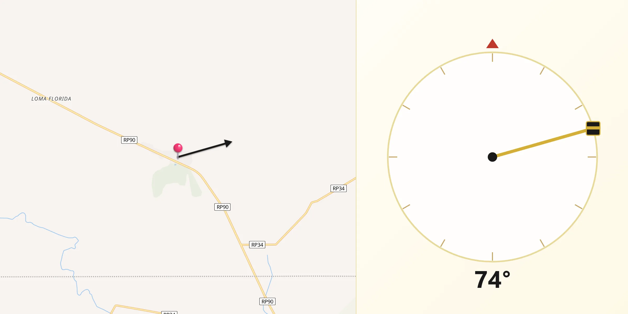 Dirección de la Qibla desde La Eduvigis