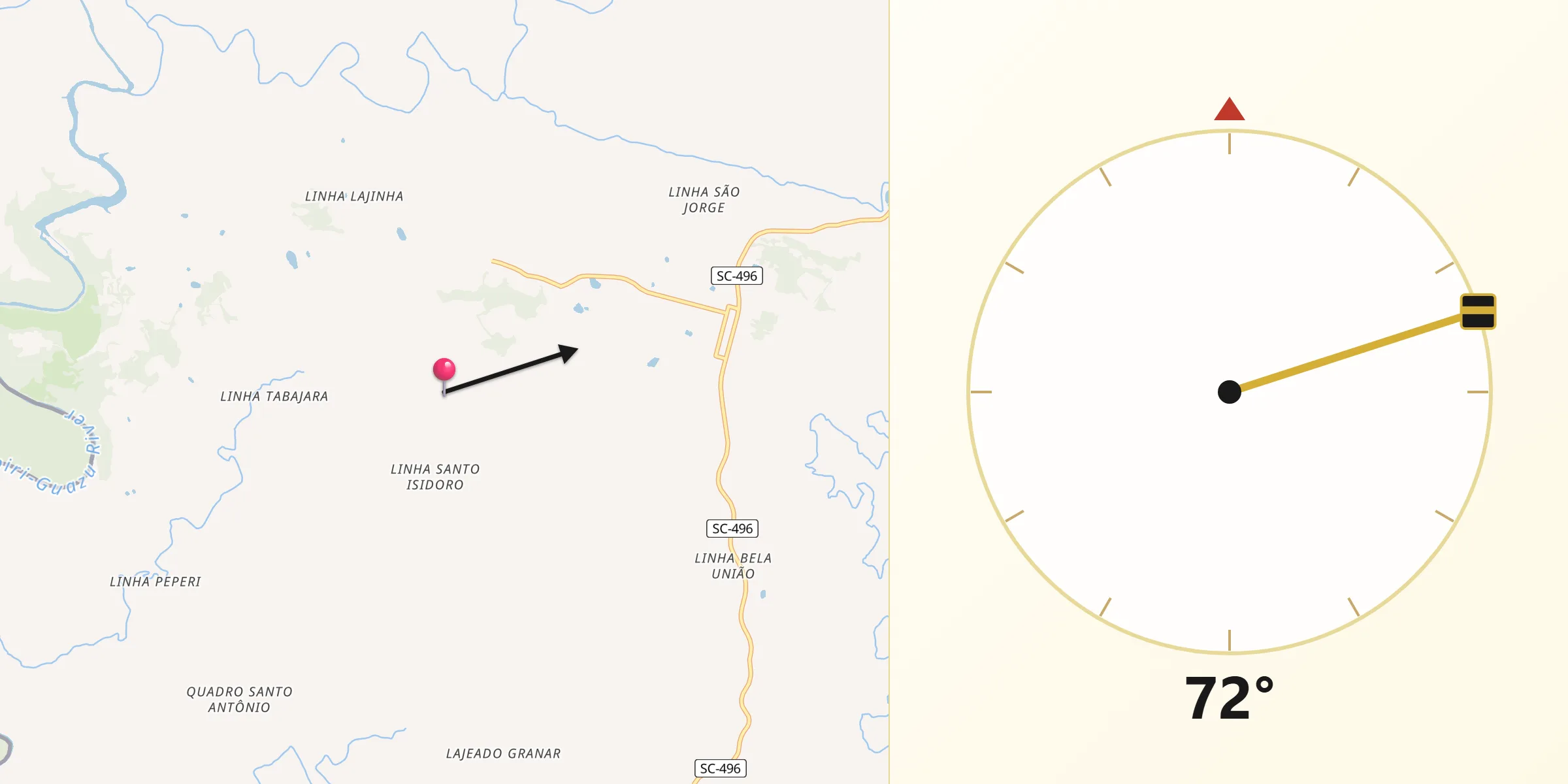 Direção da Qibla a partir de Belmonte