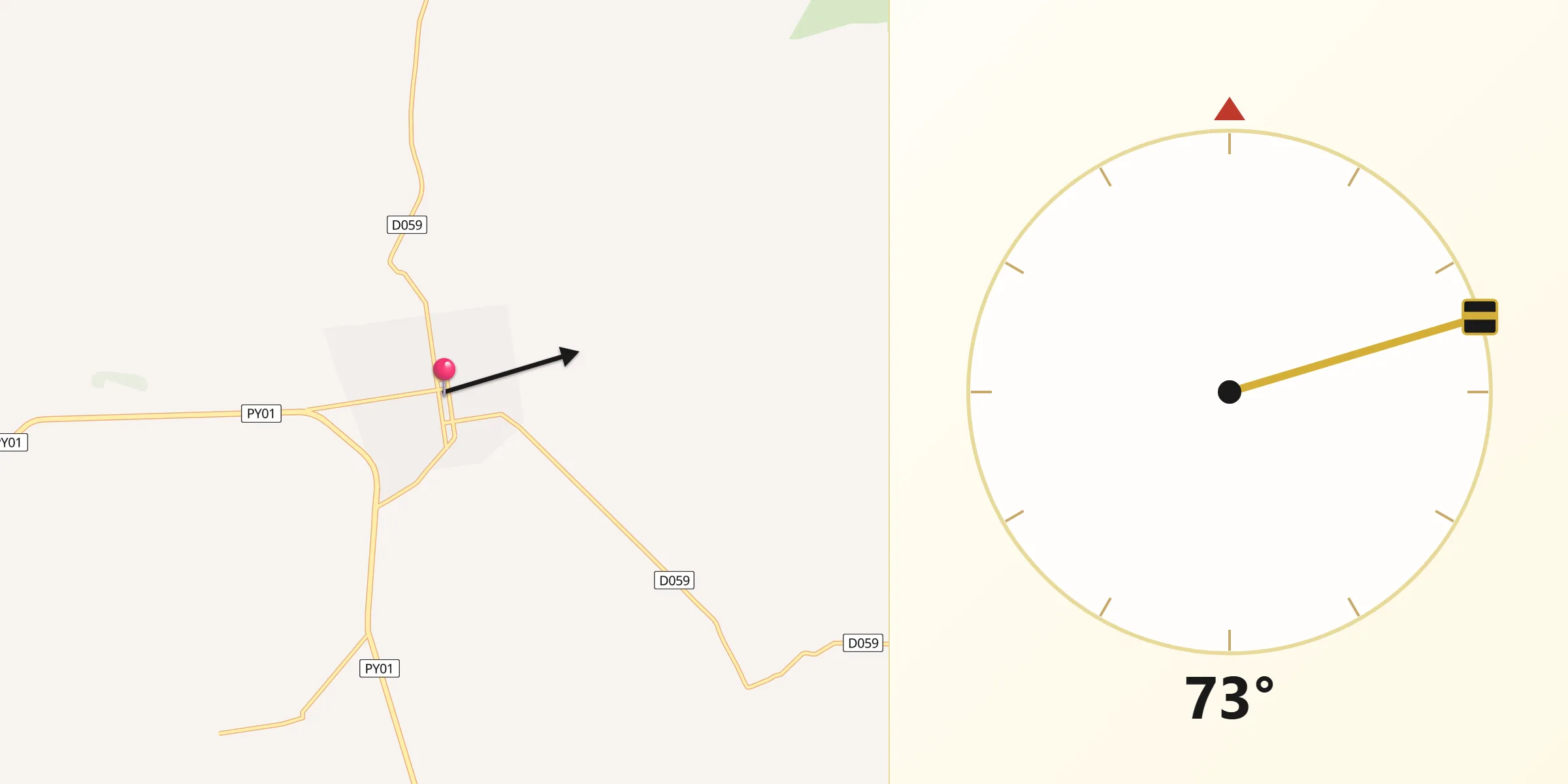 Dirección de la Qibla desde Santa Rosa Misiones