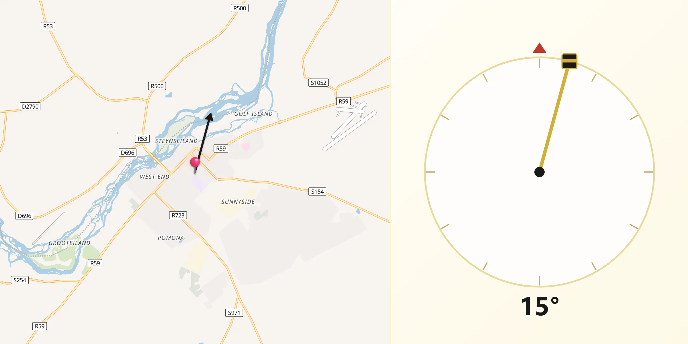 Qibla Direction from Parys