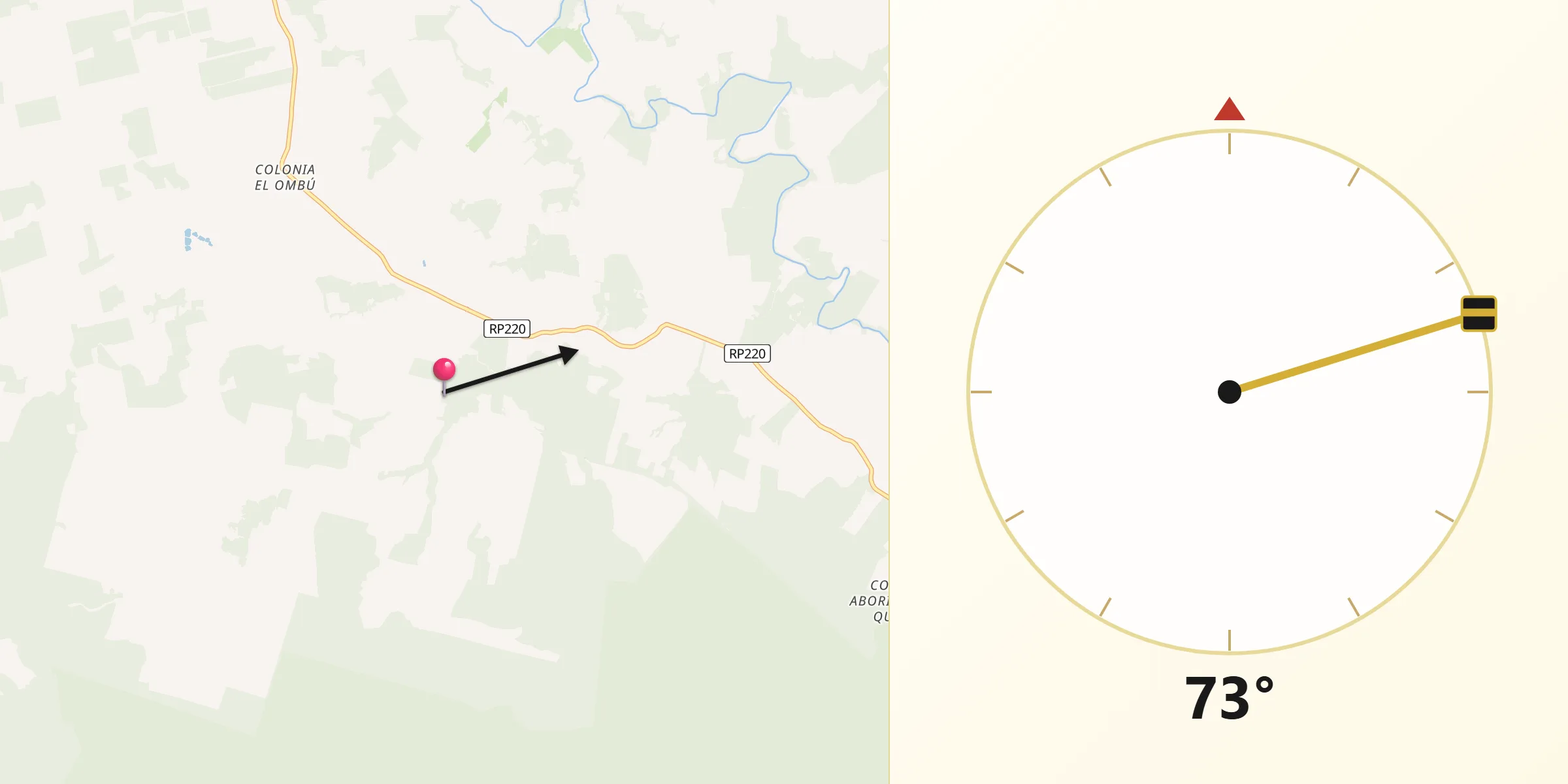 Dirección de la Qibla desde Departamento de Libertador General San Martín