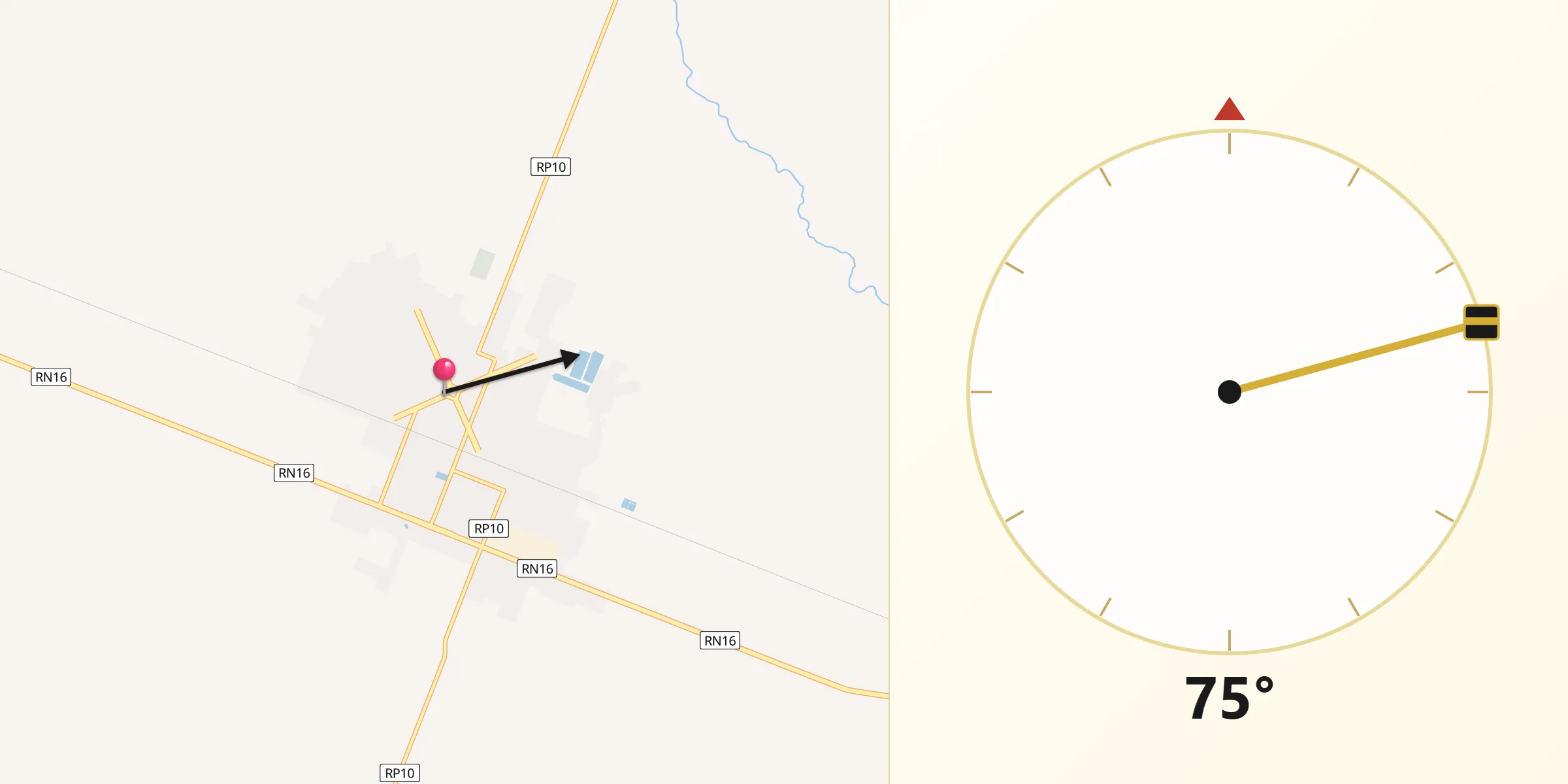 Dirección de la Qibla desde Machagai