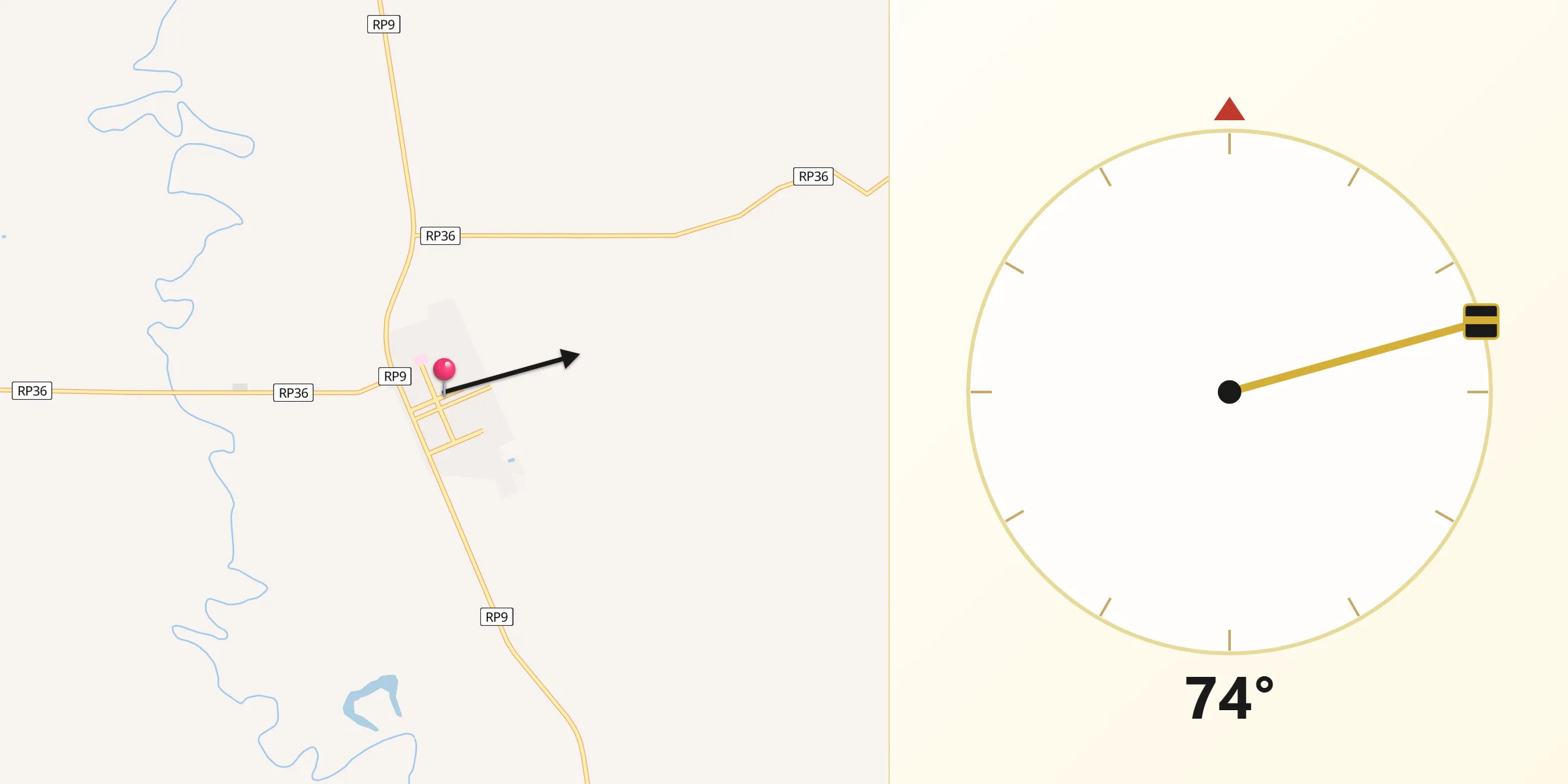 Dirección de la Qibla desde Colonia Elisa