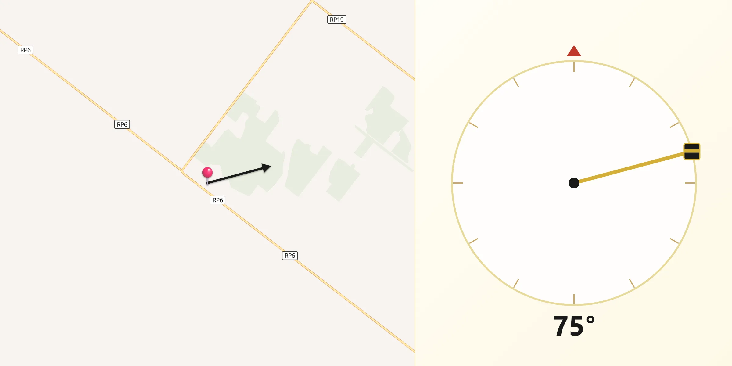 Dirección de la Qibla desde Departamento de Nueve de Julio