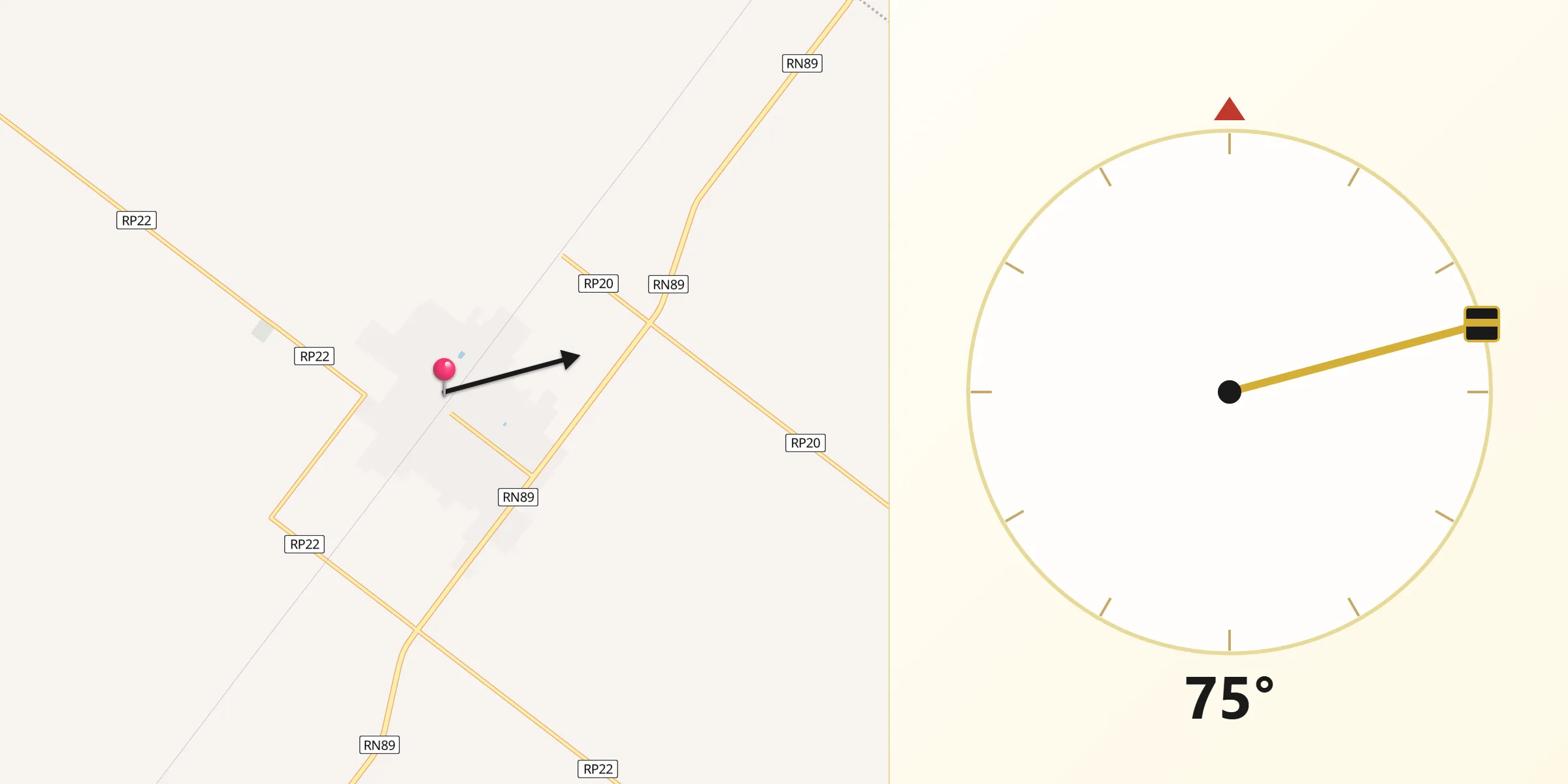 Dirección de la Qibla desde Corzuela