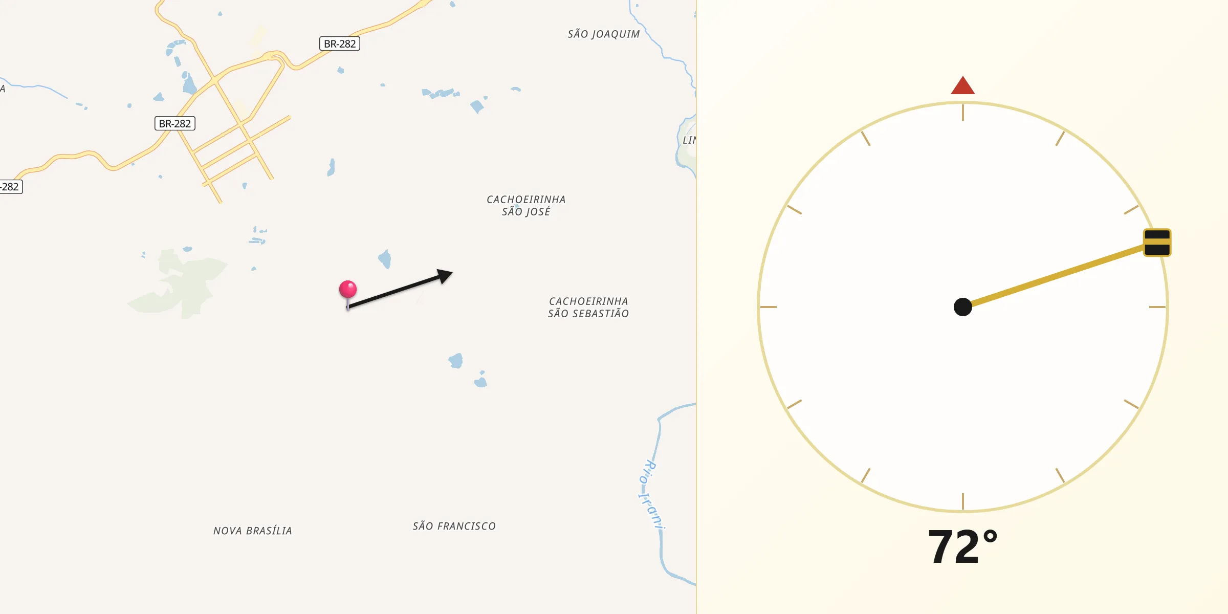 Direção da Qibla a partir de Xaxim